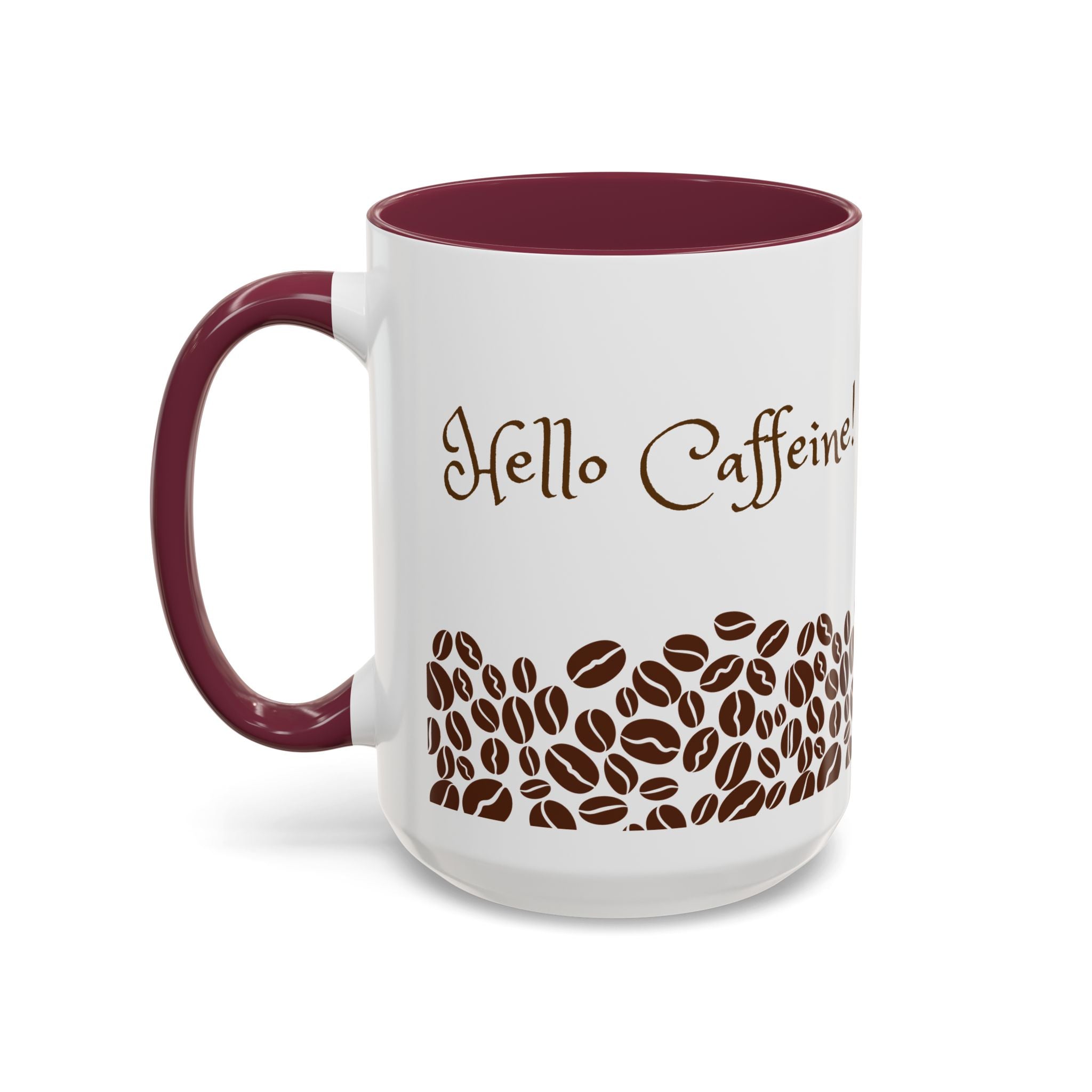 Hello Caffeine! Coffee Bean Ceramic Mug (11oz & 15oz)