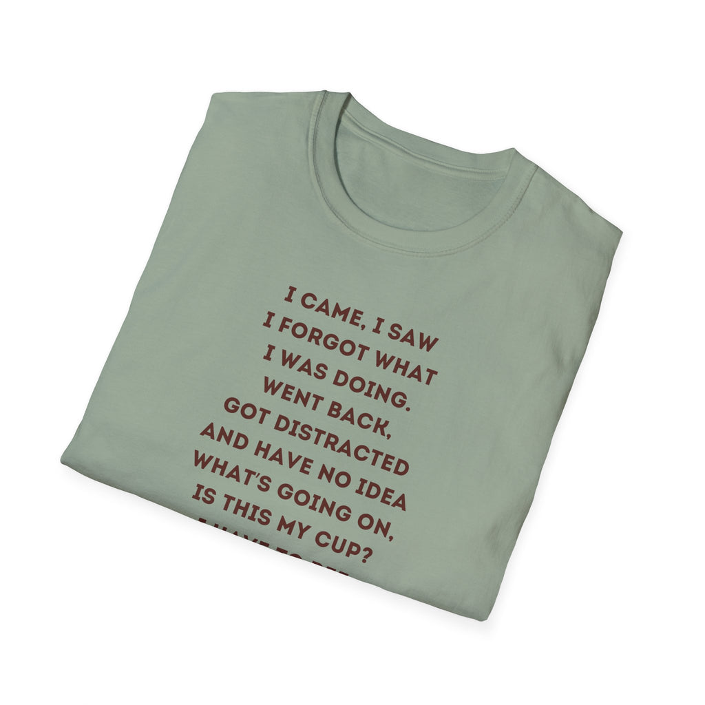 Funny Coffee Memory Poem T-Shirt | Cute Character Holding Coffee