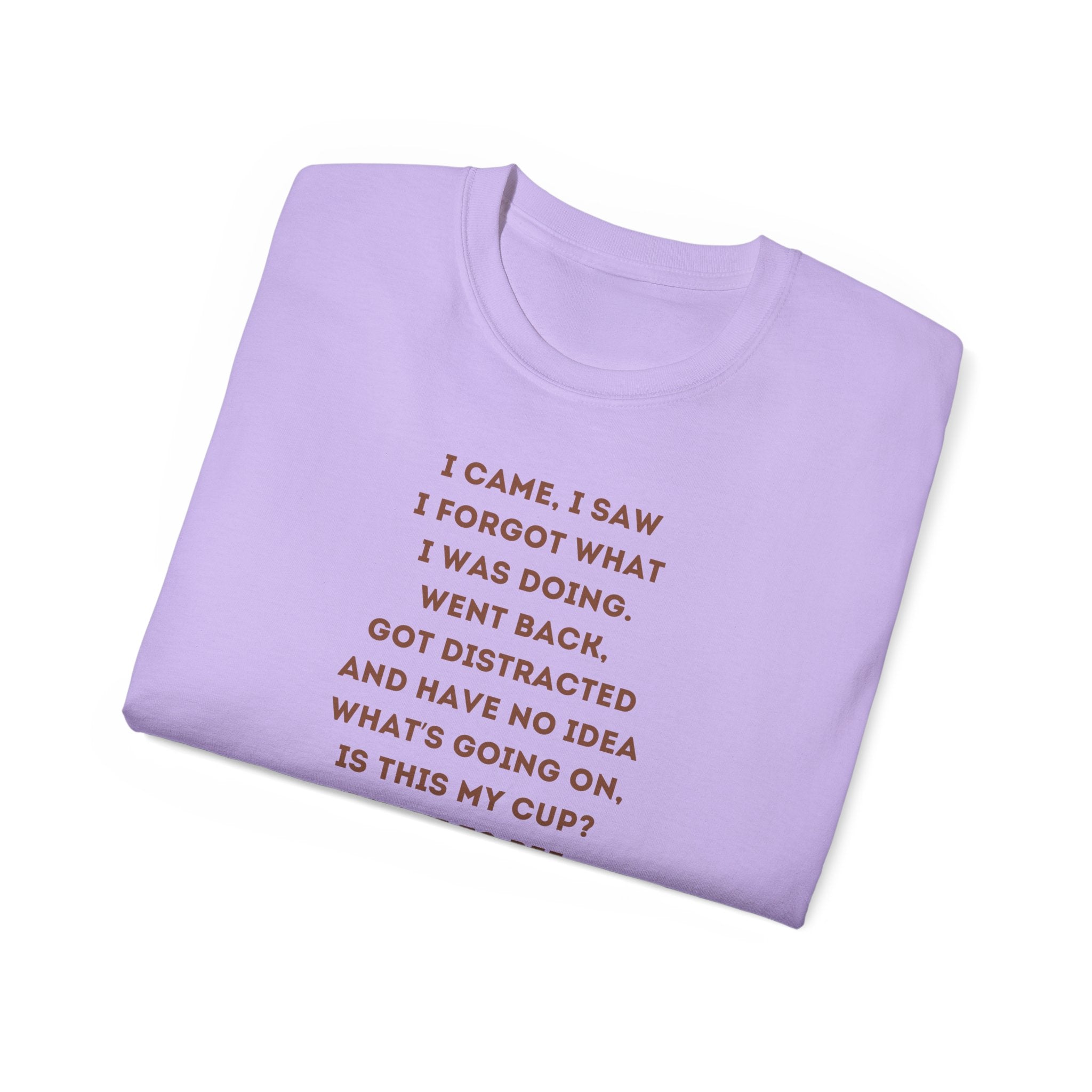 I Have to Pee - Funny Coffee Lover Tee - I Came, I Saw, Distraction Humor Shirt, Perfect for Birthdays, Gifts, Coffee Addicts, Everyday Wear