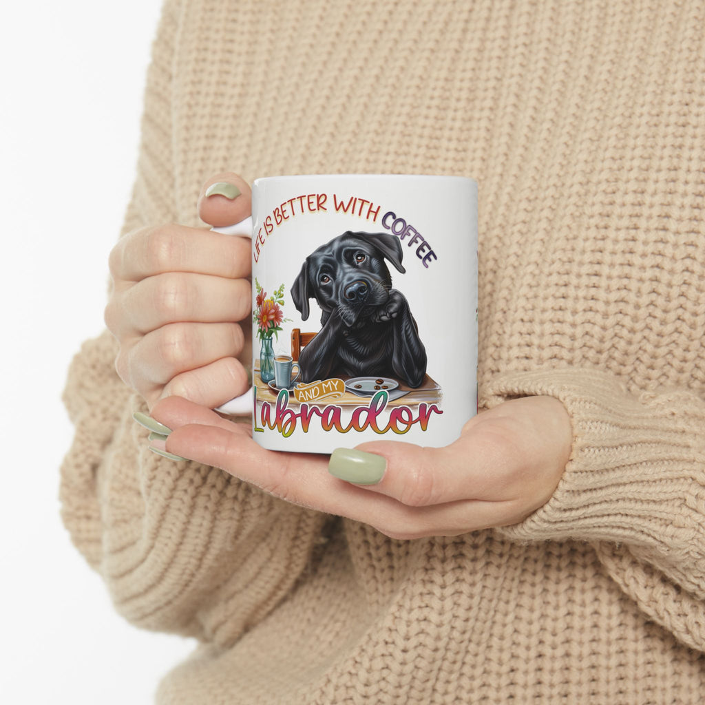 Life Is Better With Coffee Labrador Mug | Ceramic Dog Lover Coffee Cup