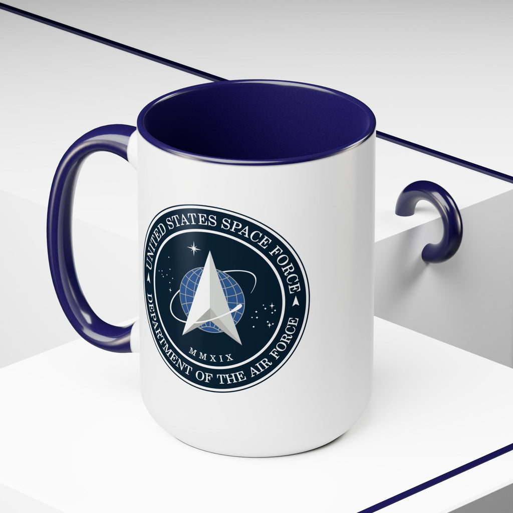 United States Space Force #SpaceForce Two-Tone Coffee Mugs, 15oz