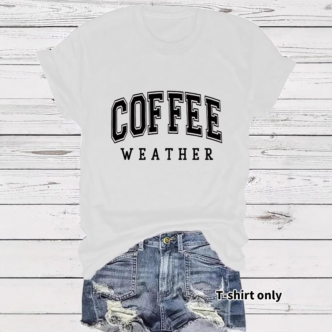 Short sleeved COFFEE pattern