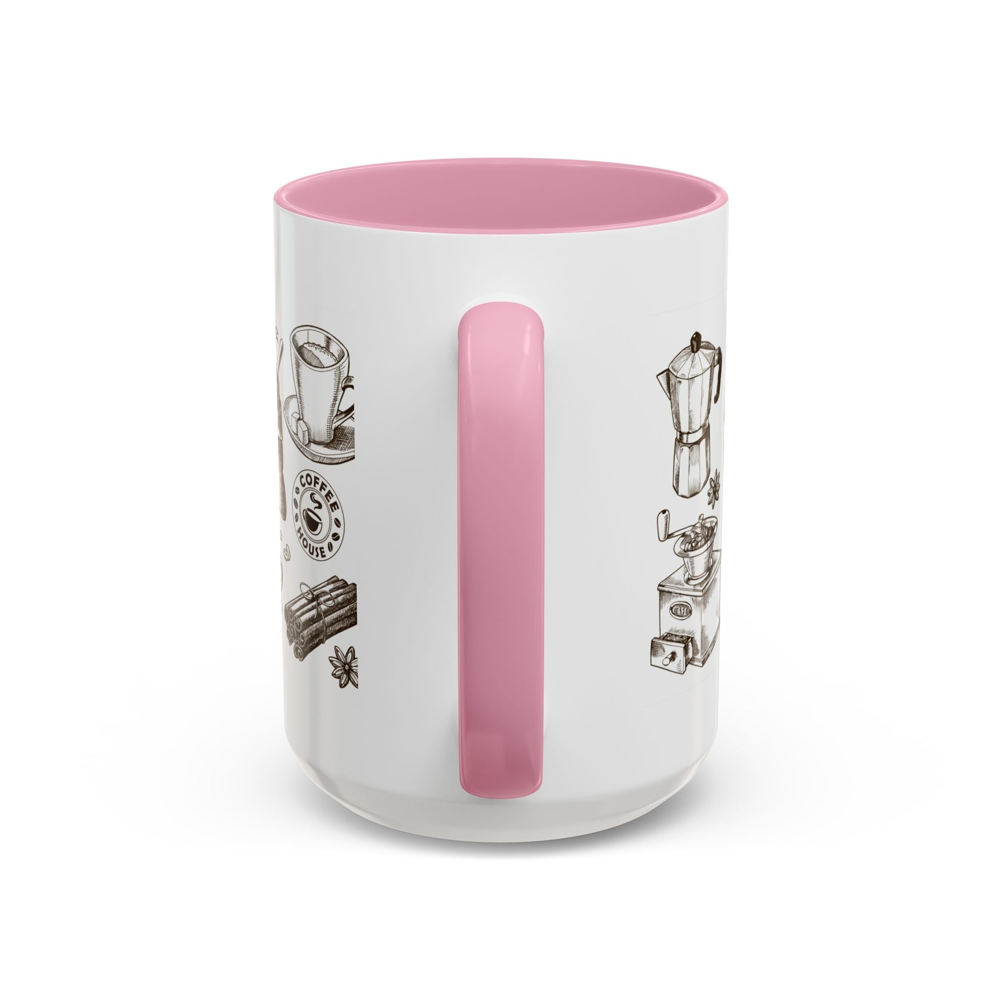 Coffee Pattern Mug — Illustrated Coffee Beans & Brewing Tools (11oz/15oz)