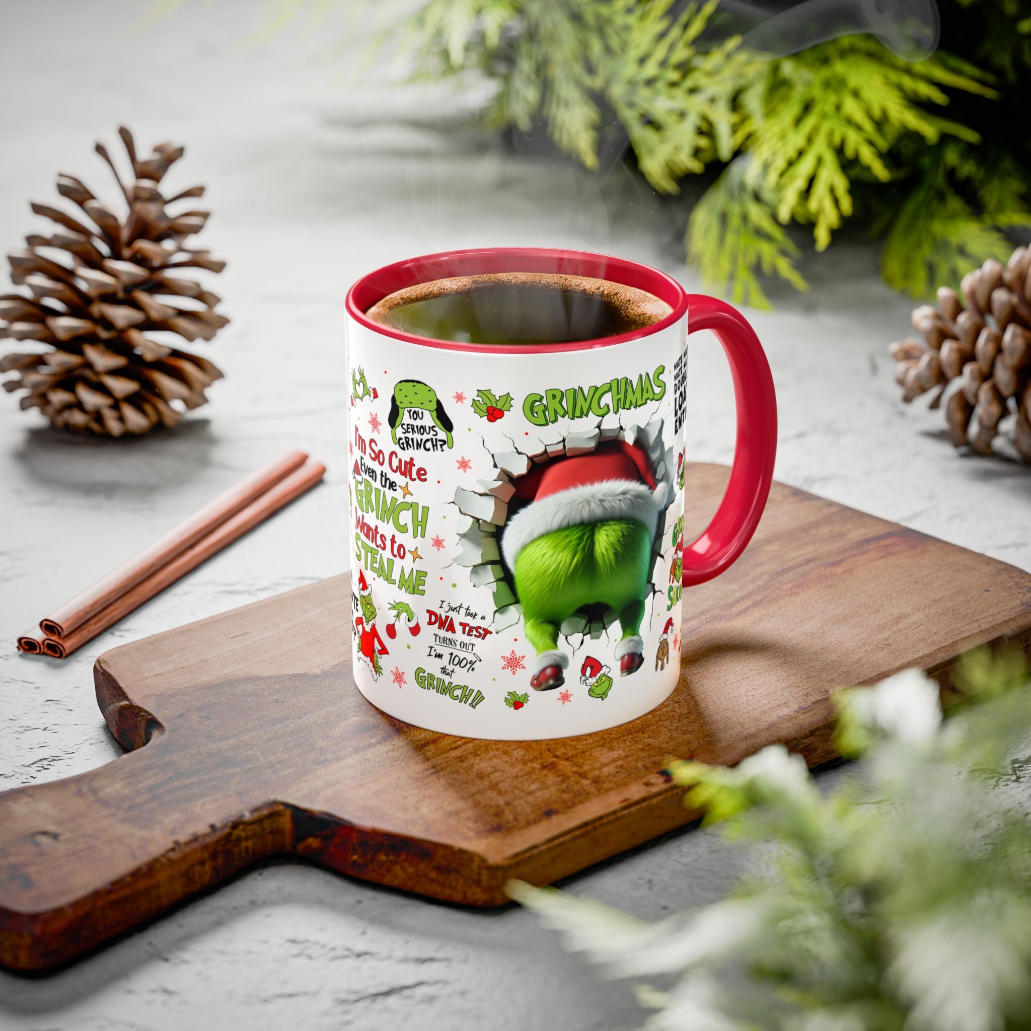 Colorful Grinch Mugs for Holiday Cheer, Funny Coffee Cups, Christmas Gift, Grinch Lovers, Festive Kitchen Decor