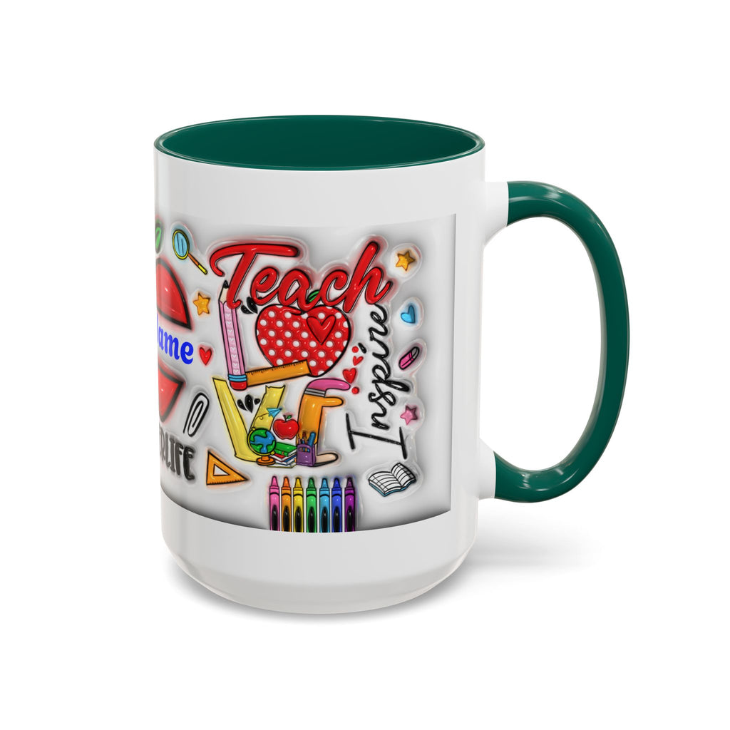 Personalized Teacher Mugs | Colorful 11oz & 15oz Coffee Cups | Fun Gift for Educators | Back to School | Teacher Appreciation