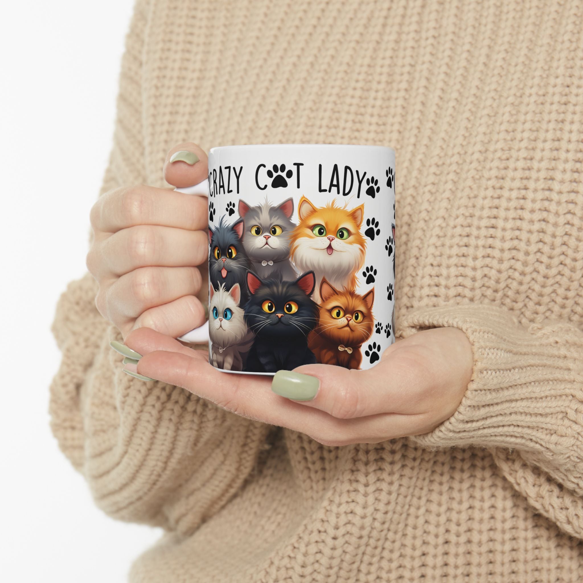 Crazy Cat Lady Cute Kittens Mug | Ceramic Coffee Tea Cup