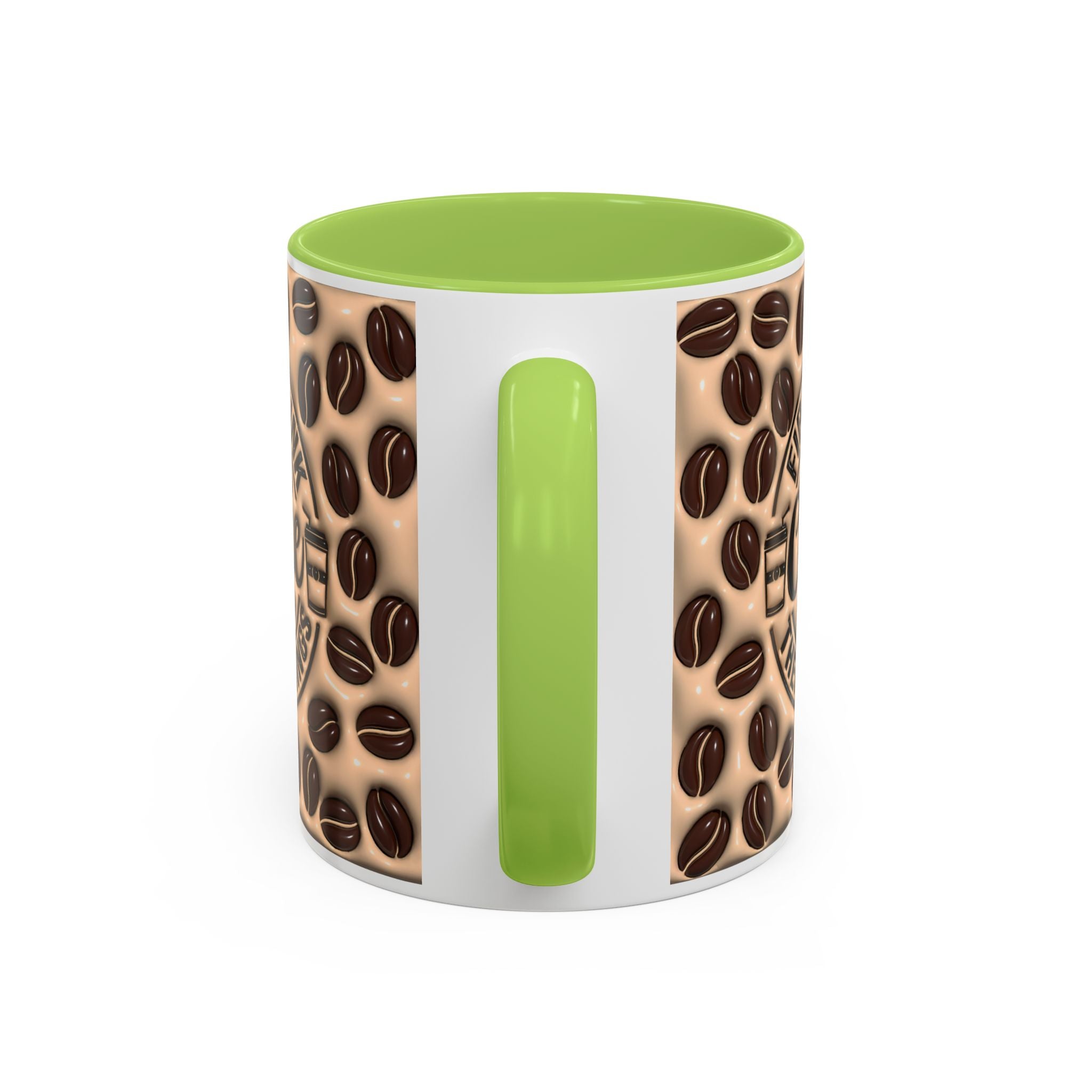 Coffee Beans Pattern First I Drink Coffee Mug | Accent 11oz 15oz