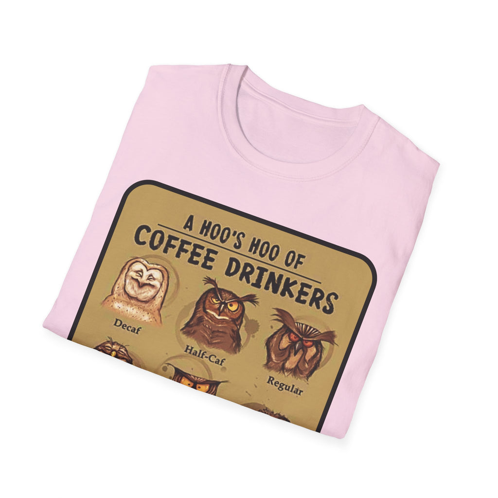 Coffee Owl Types T-Shirt | A Hoo's Hoo of Coffee Drinkers