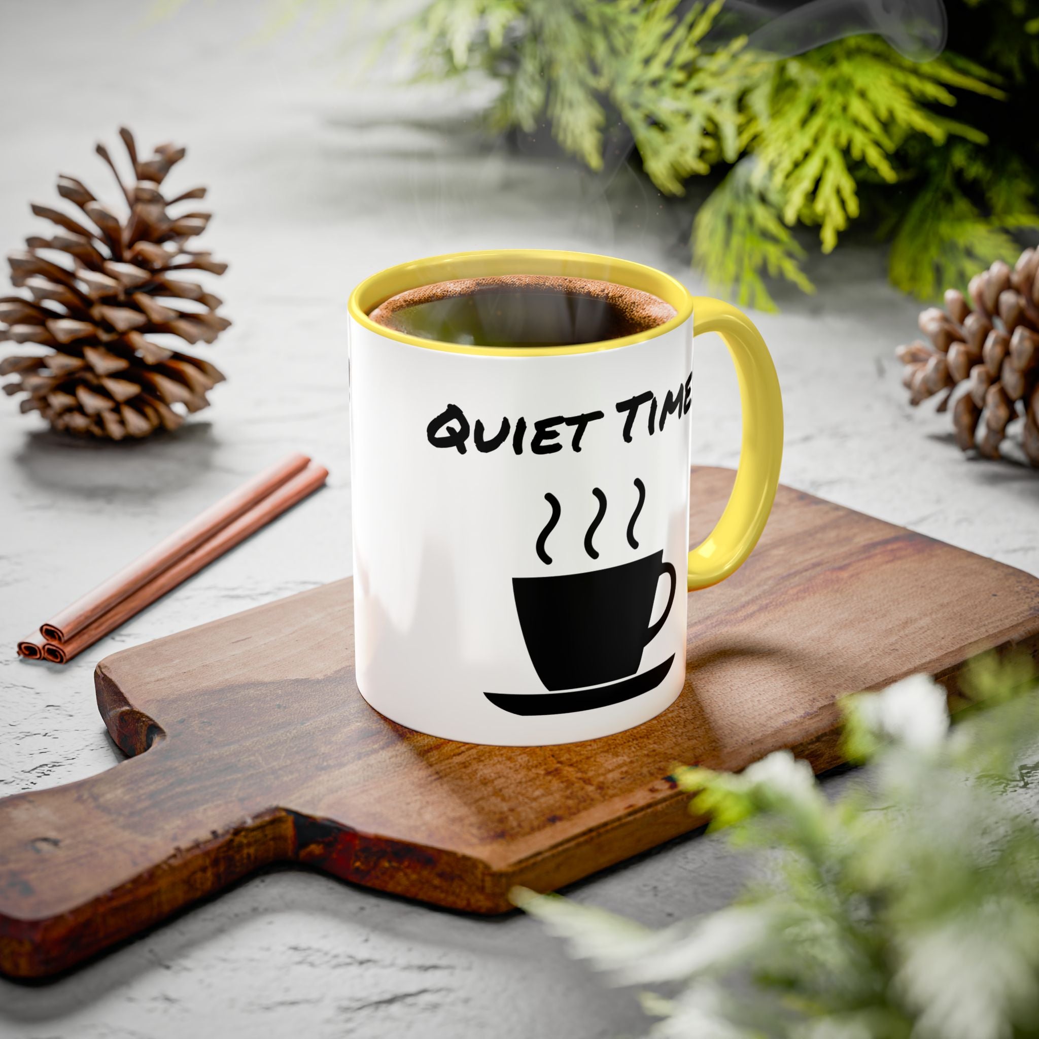 Quiet Time Coffee Mug — Black Accent 11oz/15oz