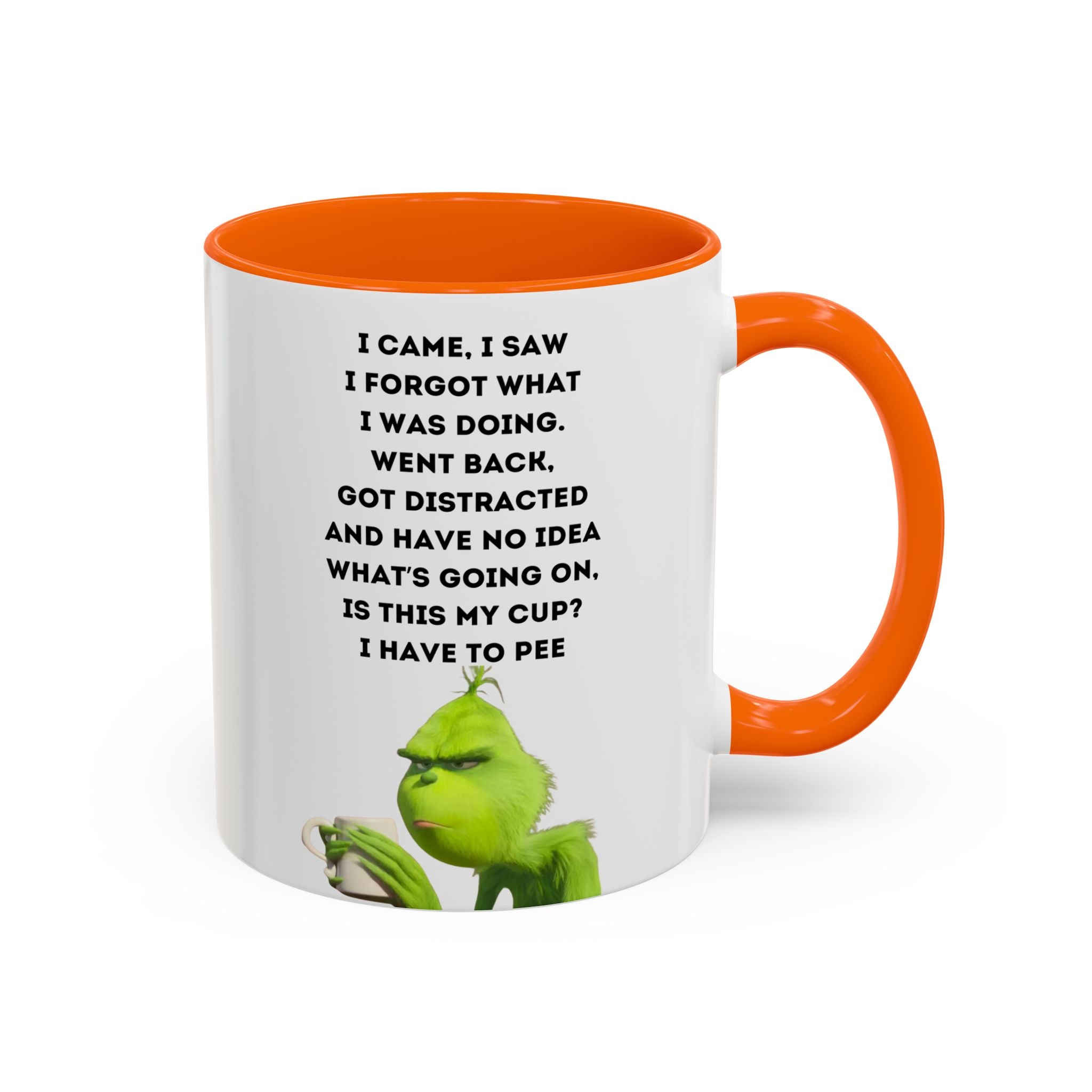Grumpy Grinch Quote Accent Coffee Mug | Funny Holiday Coffee Cup
