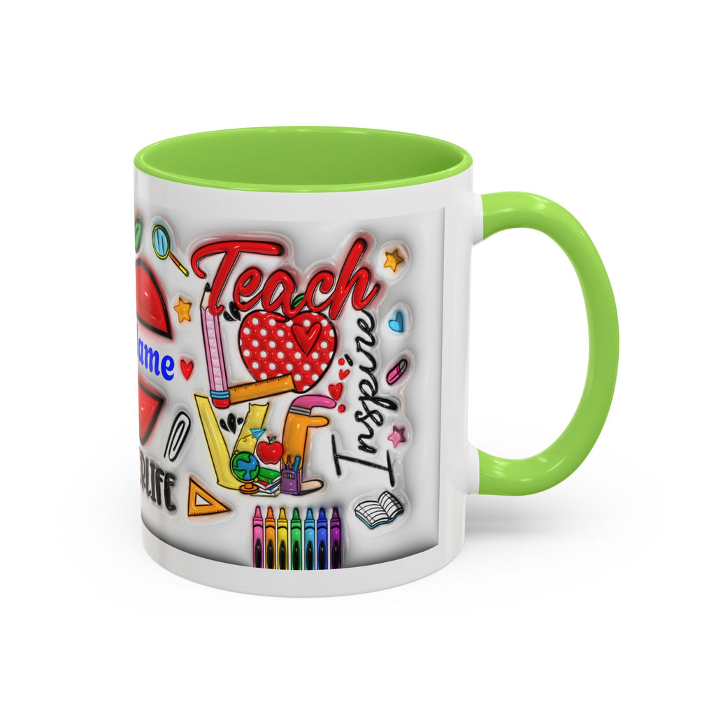 Personalized Teacher Mugs | Colorful 11oz & 15oz Coffee Cups | Fun Gift for Educators | Back to School | Teacher Appreciation