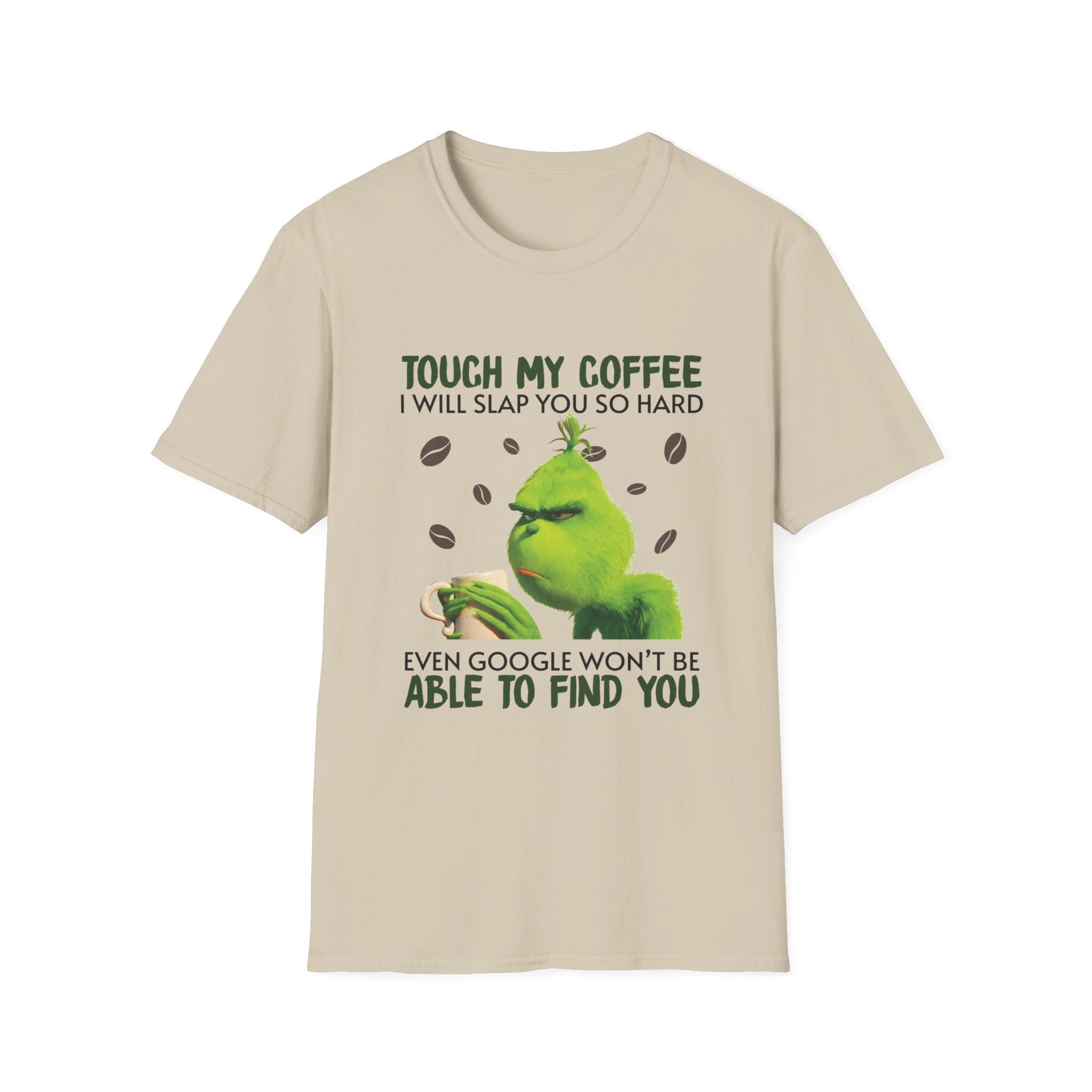 Funny Grinch Coffee T-Shirt, Unisex Tee for Coffee Lovers, Holiday Gift, Quirky Humor Shirt, Perfect for Christmas and Birthdays