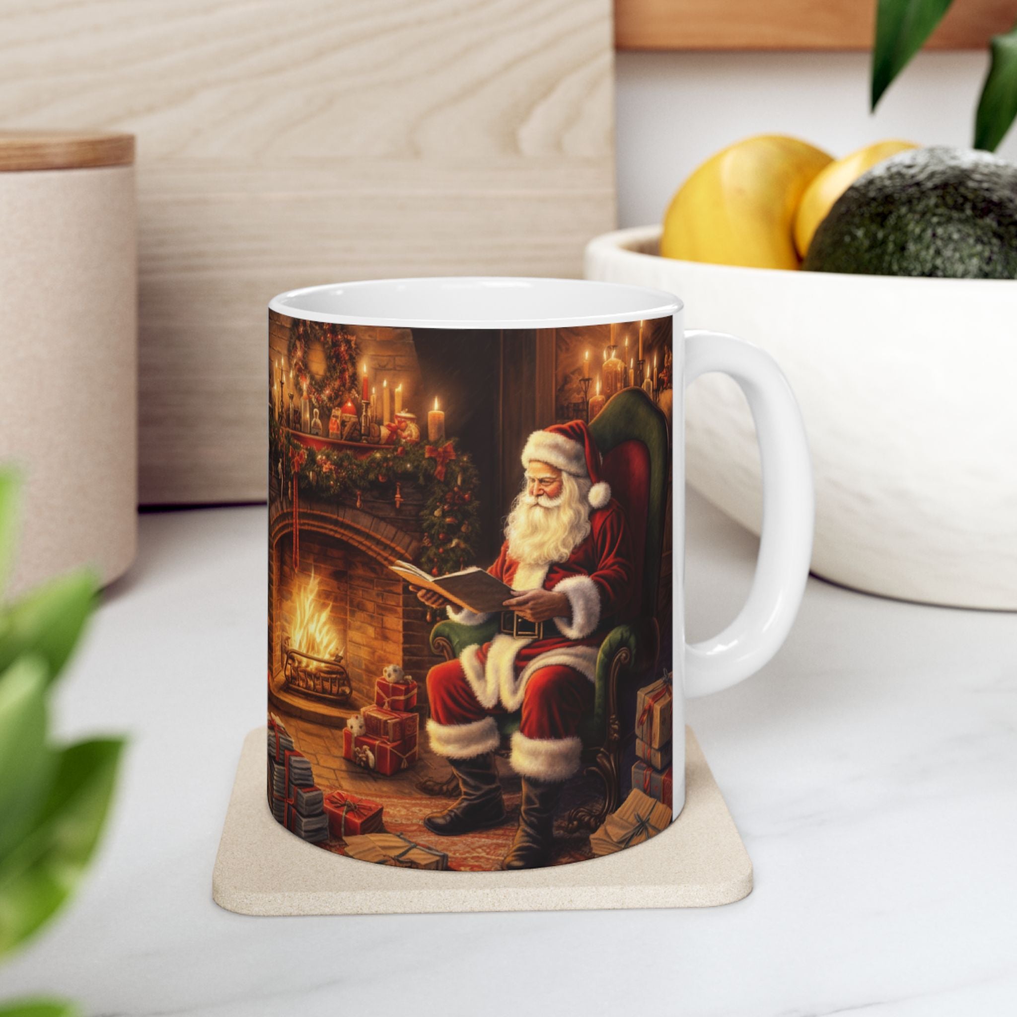 Santa Cozy Christmas Ceramic Mug - Perfect for Warm Drinks, Christmas Gift, Winter Decor, Coffee Lover, Seasonal Mug
