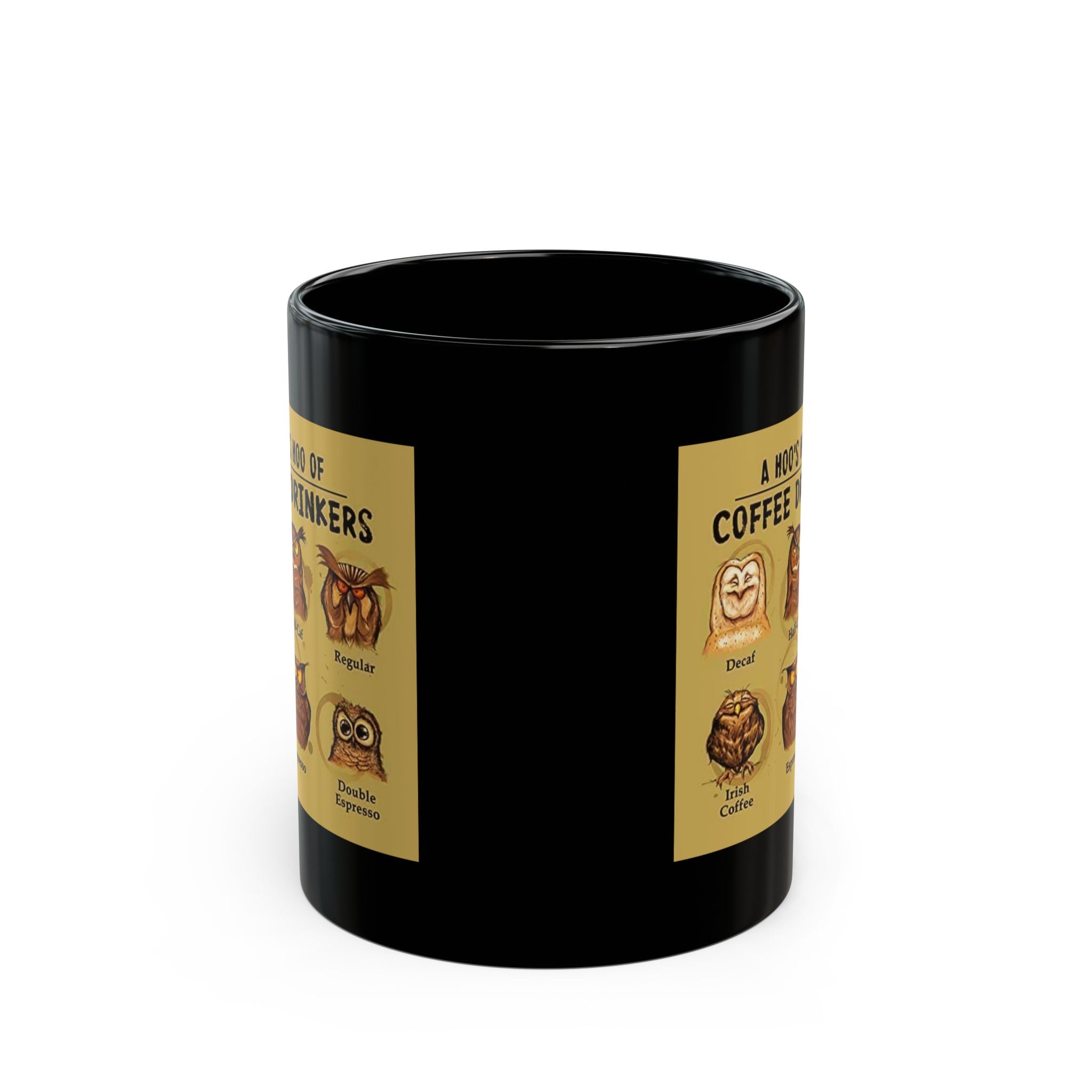 Coffee Lovers Mug, Funny Mug for Coffee Drinkers, Hoo Hoo Black Mug, Coffee Mug Gift, Coffee Fanatic Cup, Coffee Addict Present