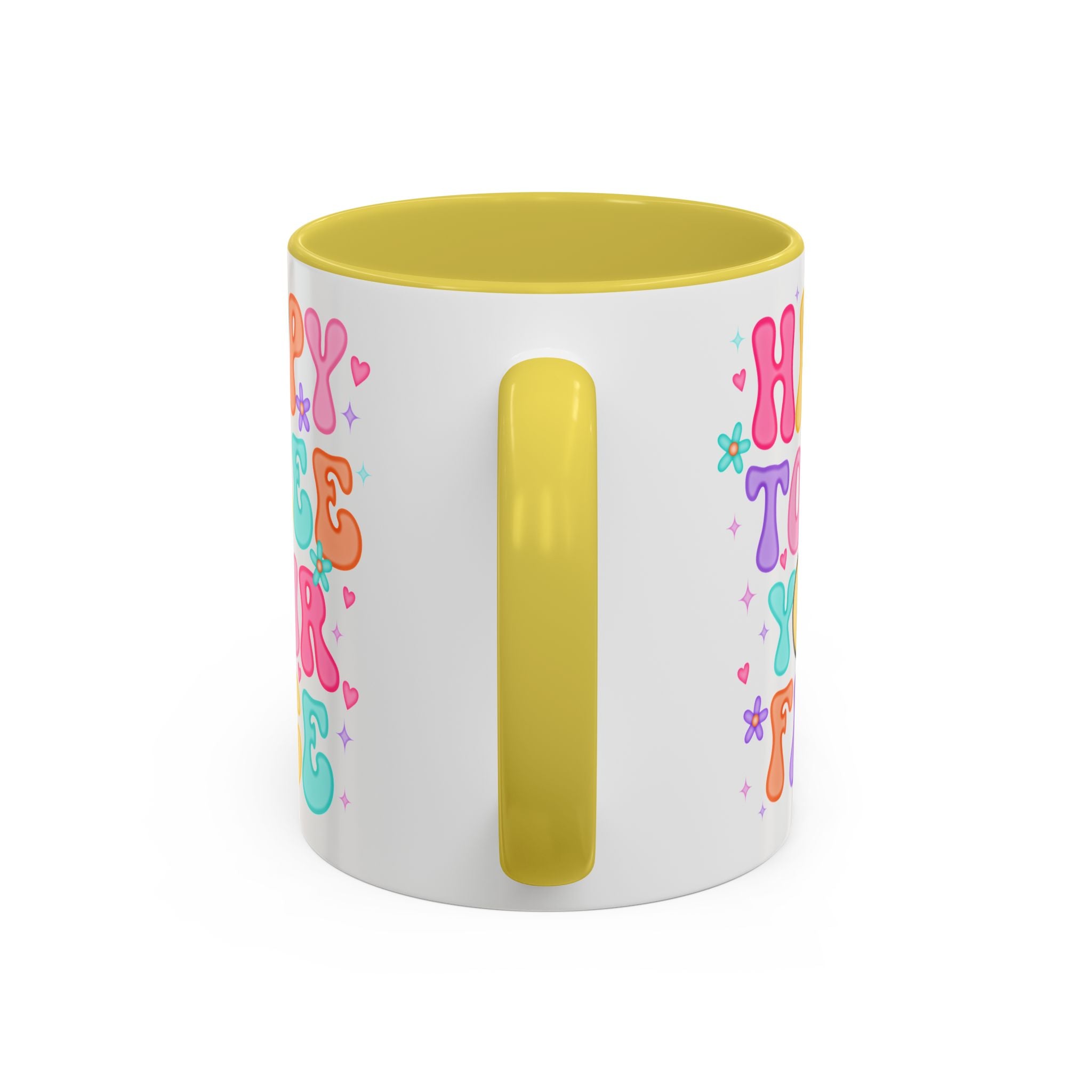 Happy To See Your Face Colorful Coffee Mug — Retro Smiley 11oz/15oz
