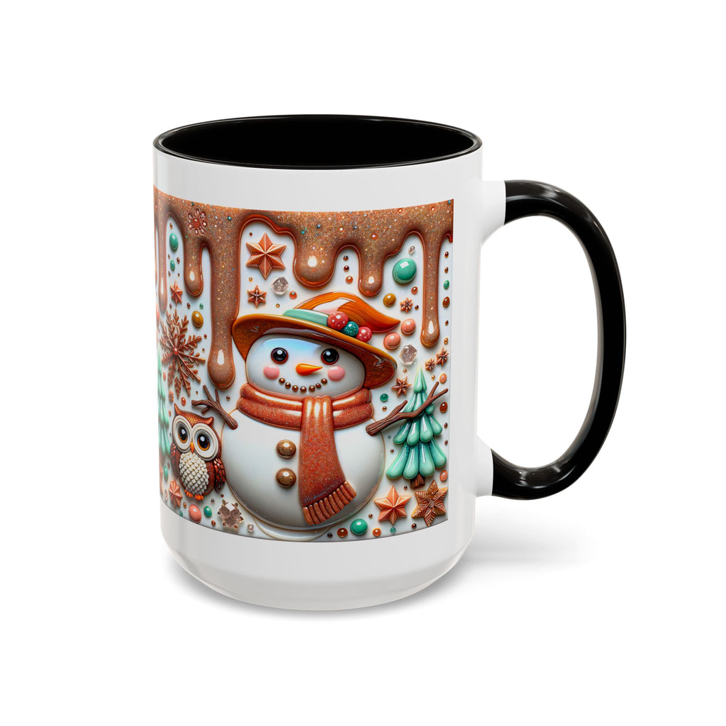 Colorful Holiday Mugs: Festive Owl & Snowman Design, Winter Gift, Christmas Coffee Cup, Cozy Kitchen Decor, Hot Cocoa Mug