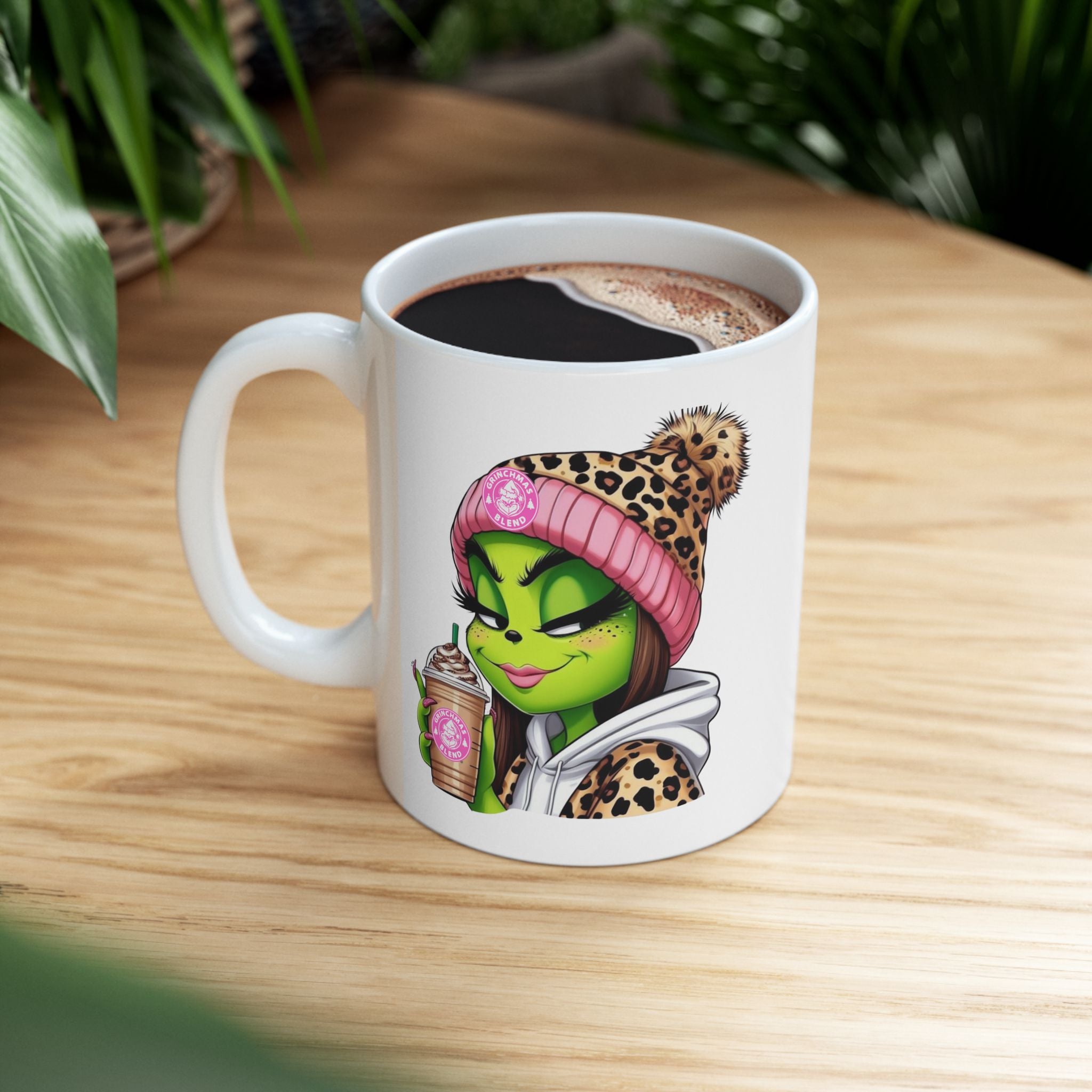 Funky Grinchy-Themed Ceramic Mug | Cute Coffee Cup, Gift for Miss Grinch Lovers, Unique Kitchen Decor, Fun Drinkware, Quirky Mug