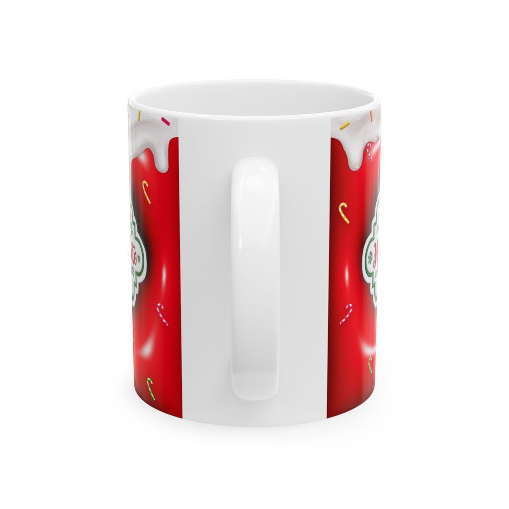 Hot Chocolate Mug Christmas Holiday Red Drip Candy Cane Ceramic Mug