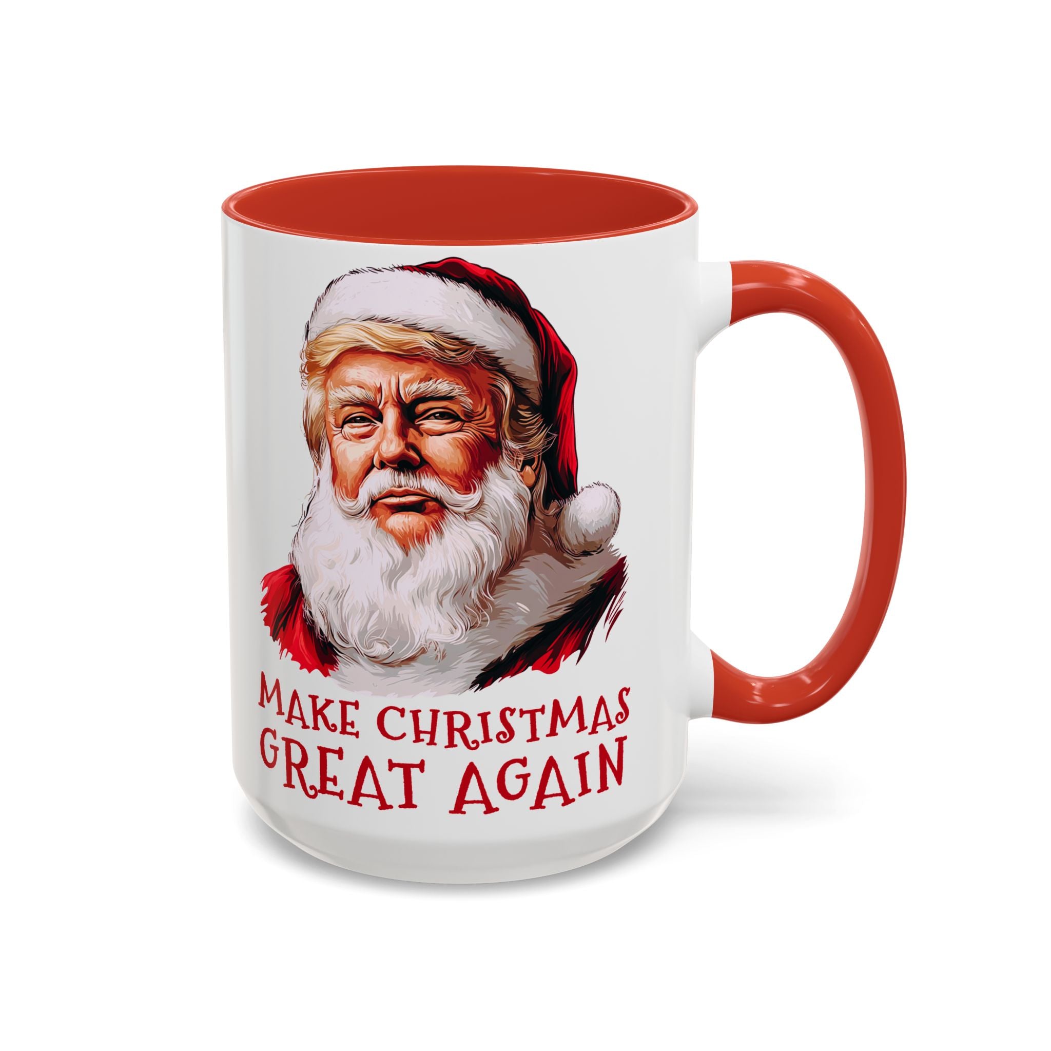 Santa Claus Trump Portrait Mug | Make Christmas Great Again, Holiday Coffee Mug