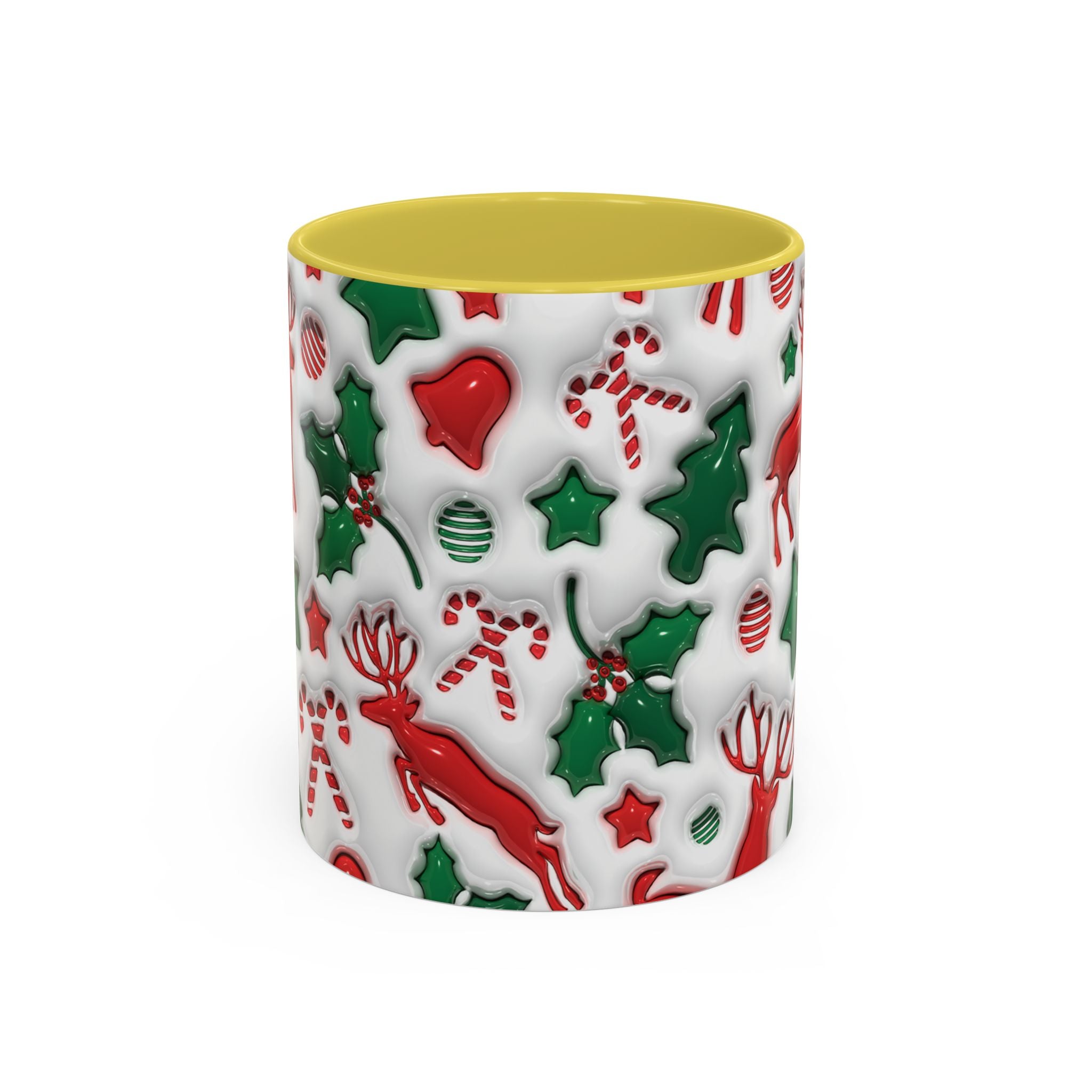 Festive Holiday Mugs, Christmas Coffee Cups, Colorful Reindeer and Candy Cane Design, Cozy Winter Drinkware, Perfect Gift for Holidays