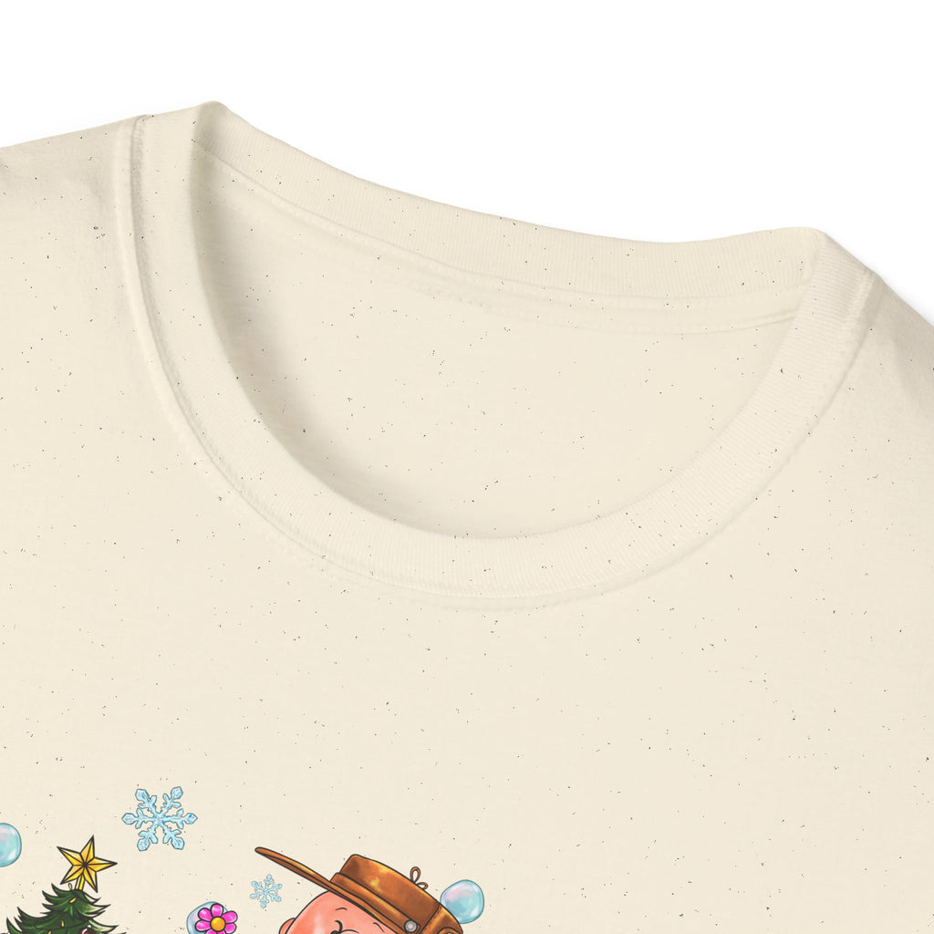 Holiday Cartoon Characters T-Shirt | Christmas Kids Crew Illustration