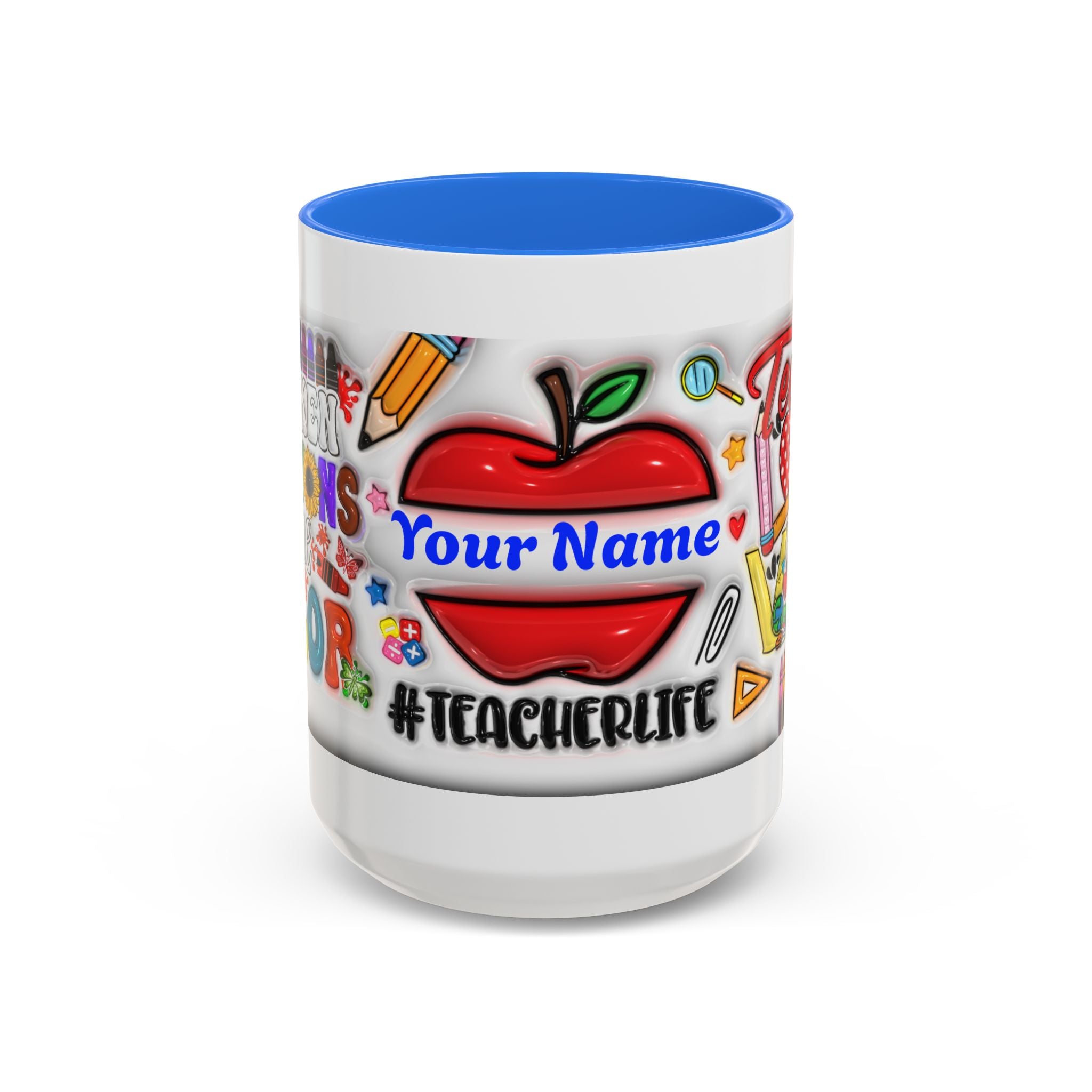 Personalized Teacher Mugs | Colorful 11oz & 15oz Coffee Cups | Fun Gift for Educators | Back to School | Teacher Appreciation