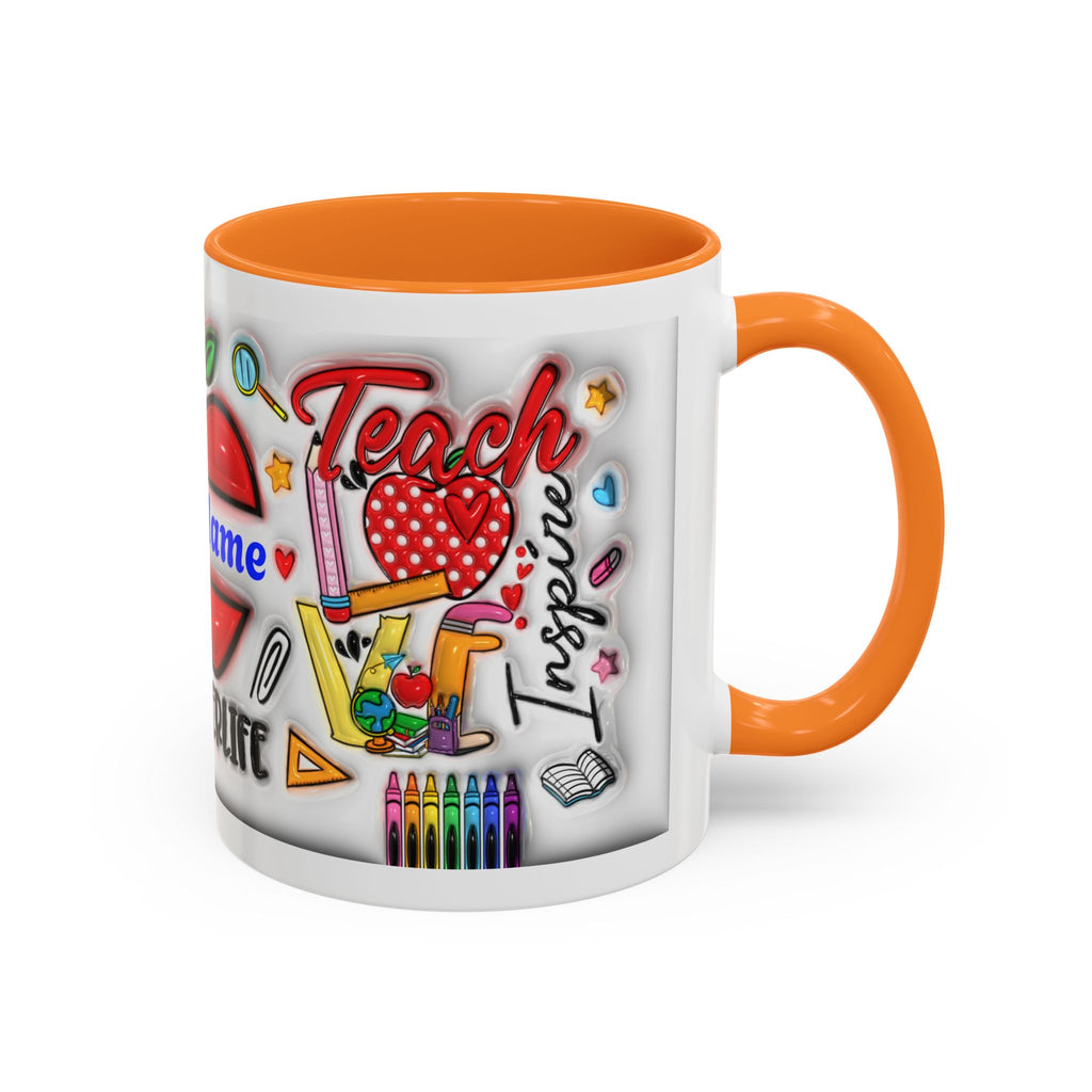 Personalized Teacher Mugs | Colorful 11oz & 15oz Coffee Cups | Fun Gift for Educators | Back to School | Teacher Appreciation