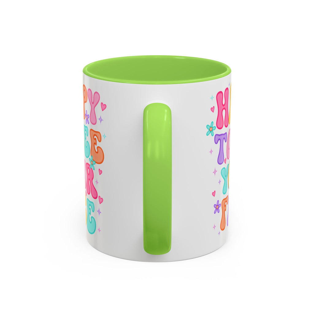 Happy To See Your Face Colorful Coffee Mug — Retro Smiley 11oz/15oz