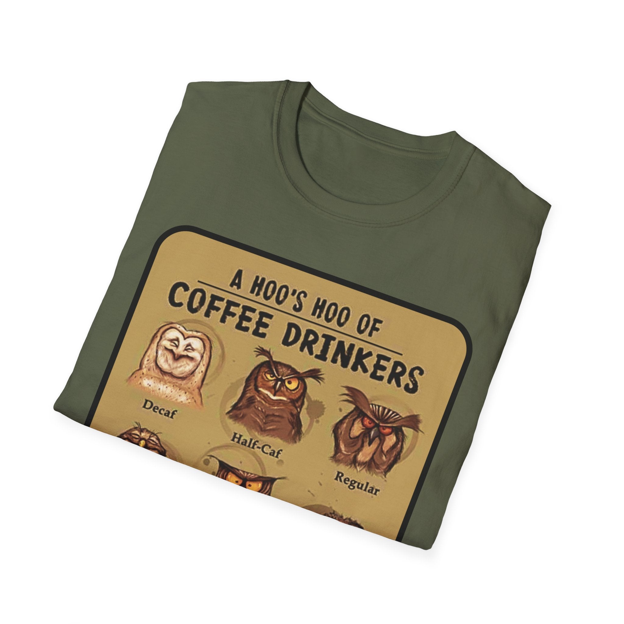 Coffee Owl Types T-Shirt | A Hoo's Hoo of Coffee Drinkers