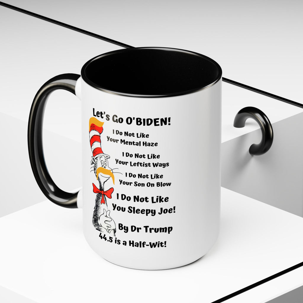 Dr. TRUMP and O'BIDEN 44.5 -  Two-Tone Coffee Mugs, 15oz