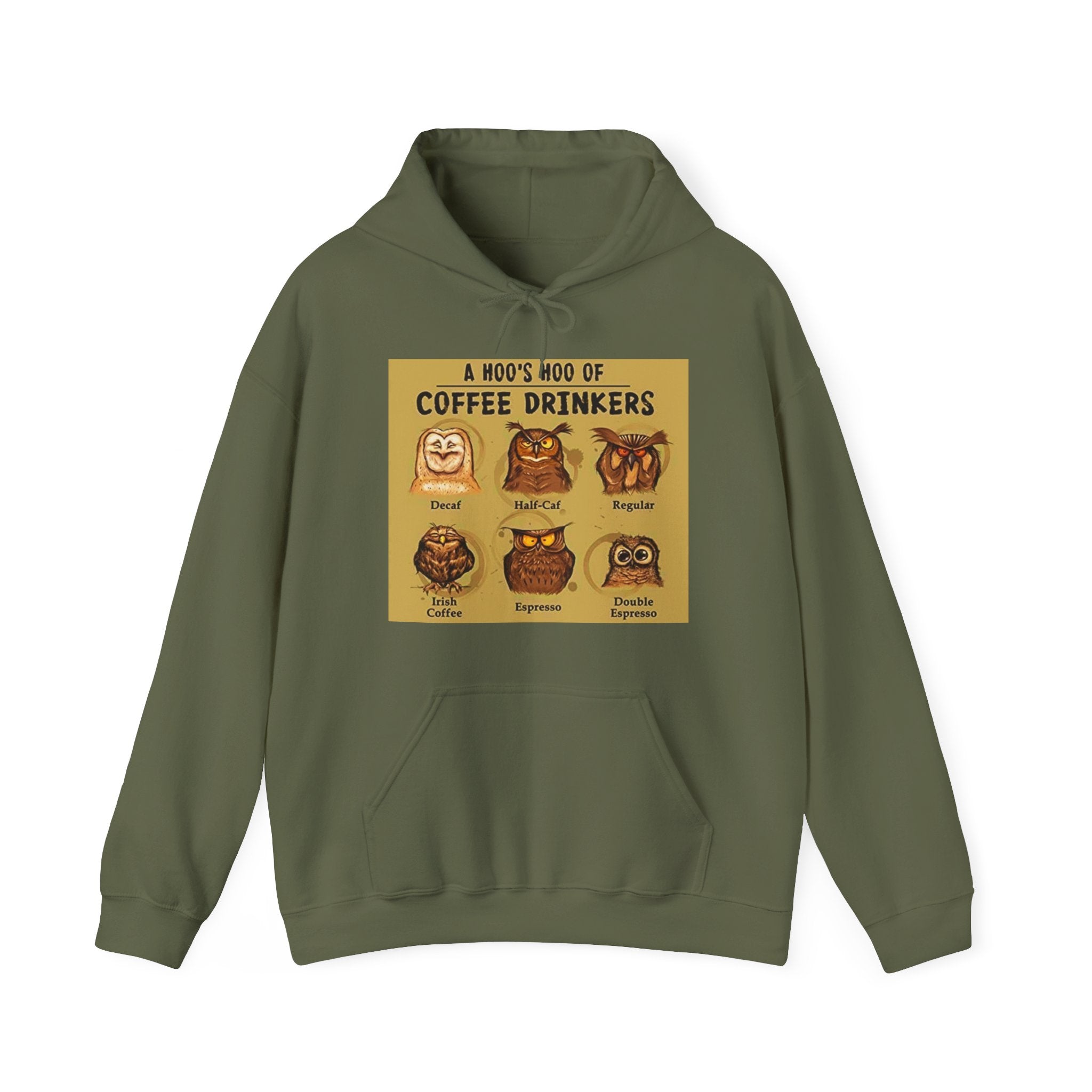 Hoo's Hoo of Coffee Drinkers - Men's and Woman's Heavy Blend Hooded Sweatshirt
