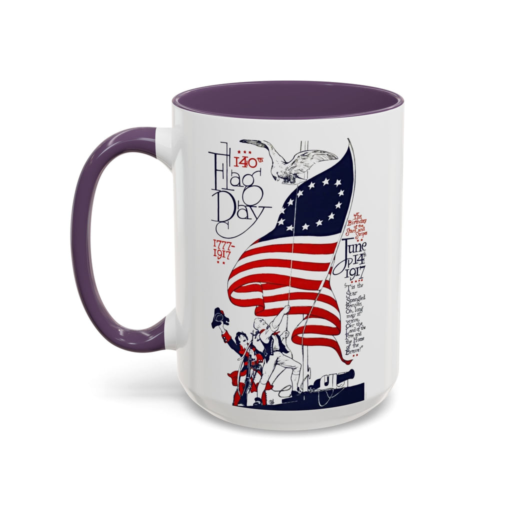 American Flag Day June 14th Parade Illustration Mug | Accent Coffee Mug