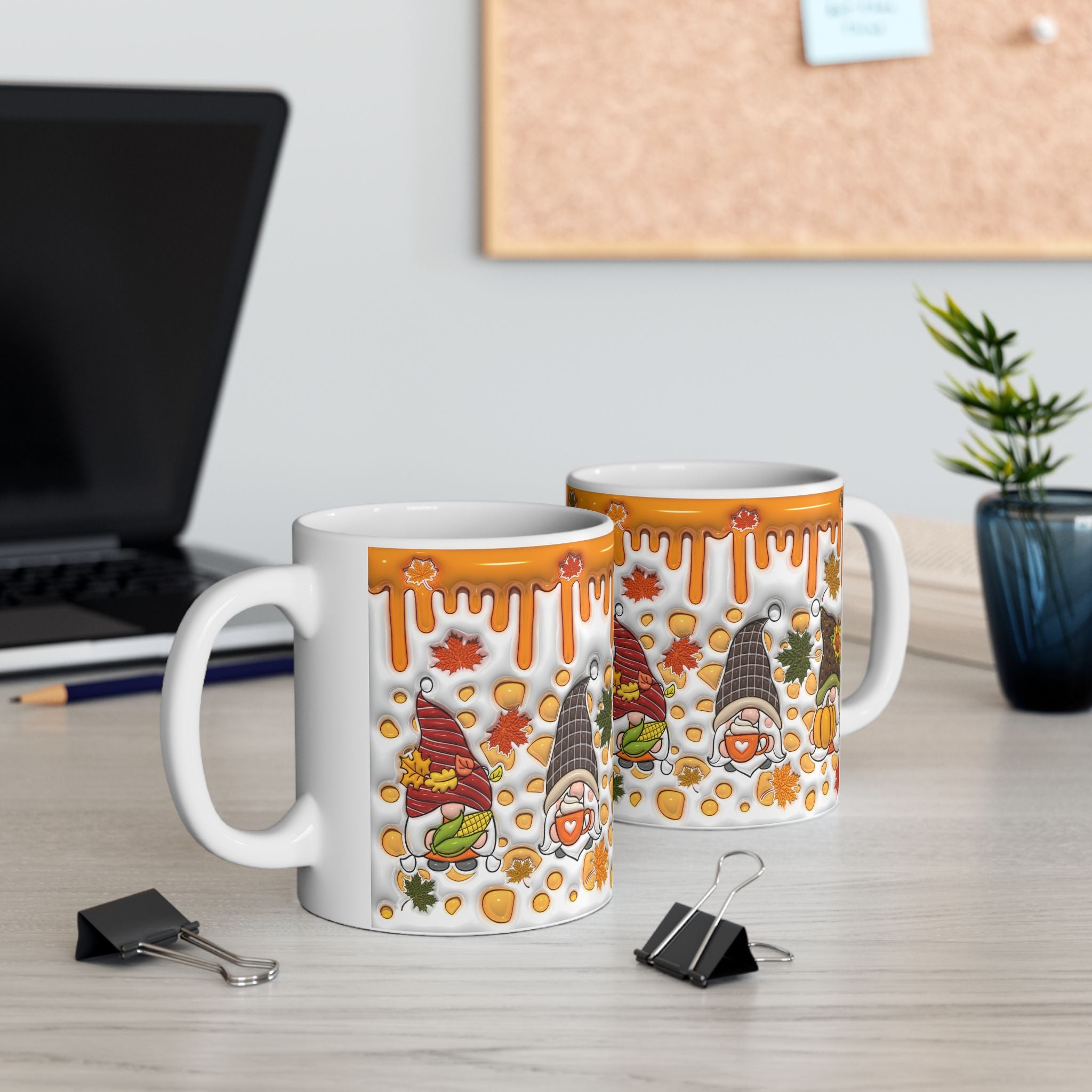 Autumn Gnome Pumpkin Mug | Ceramic Coffee Mug