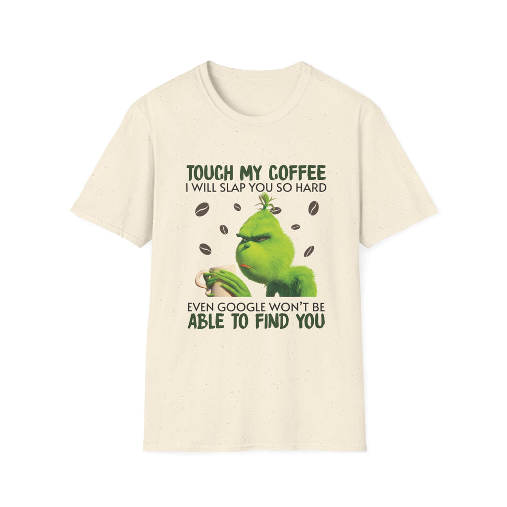 Funny Grinch Coffee T-Shirt, Unisex Tee for Coffee Lovers, Holiday Gift, Quirky Humor Shirt, Perfect for Christmas and Birthdays