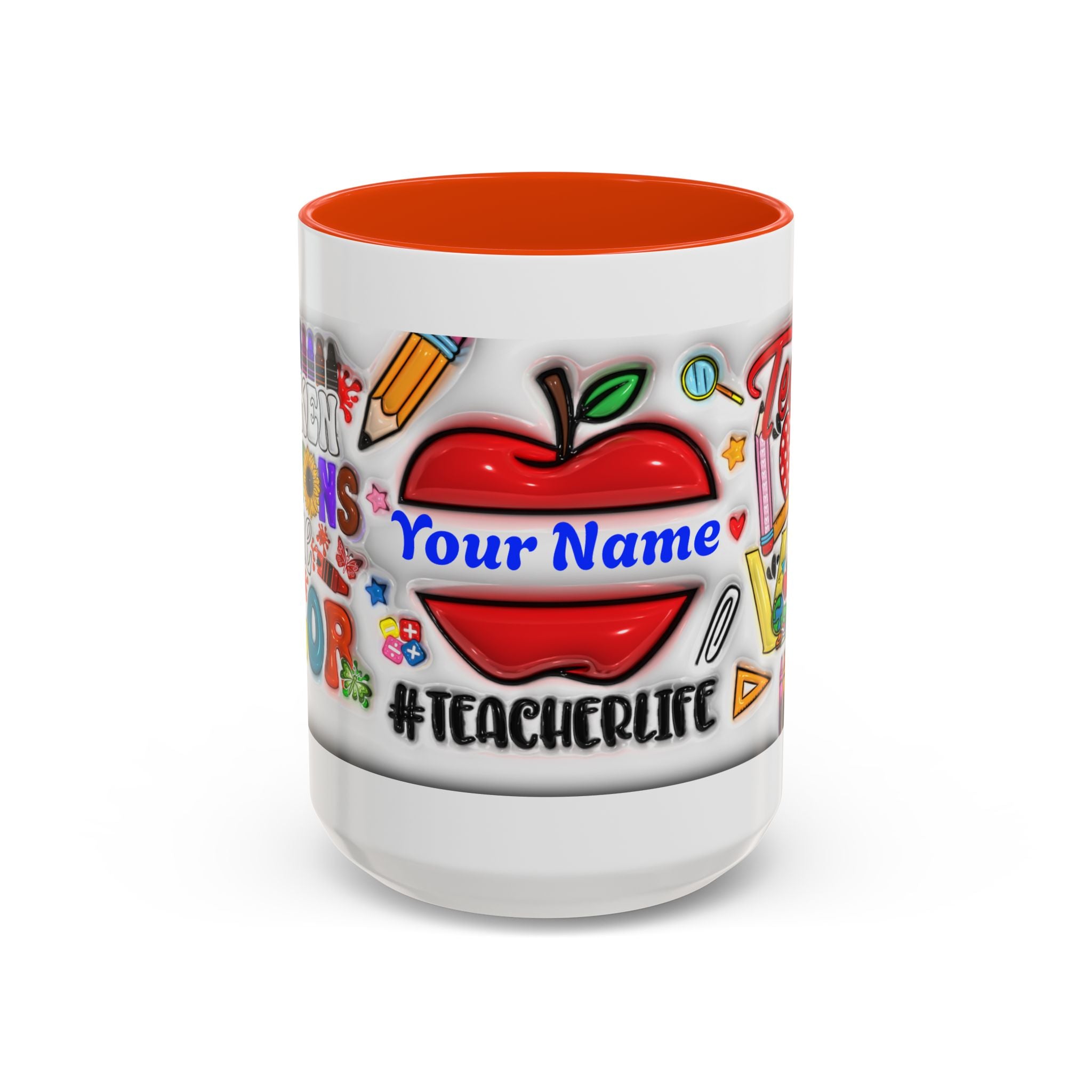 Personalized Teacher Mugs | Colorful 11oz & 15oz Coffee Cups | Fun Gift for Educators | Back to School | Teacher Appreciation