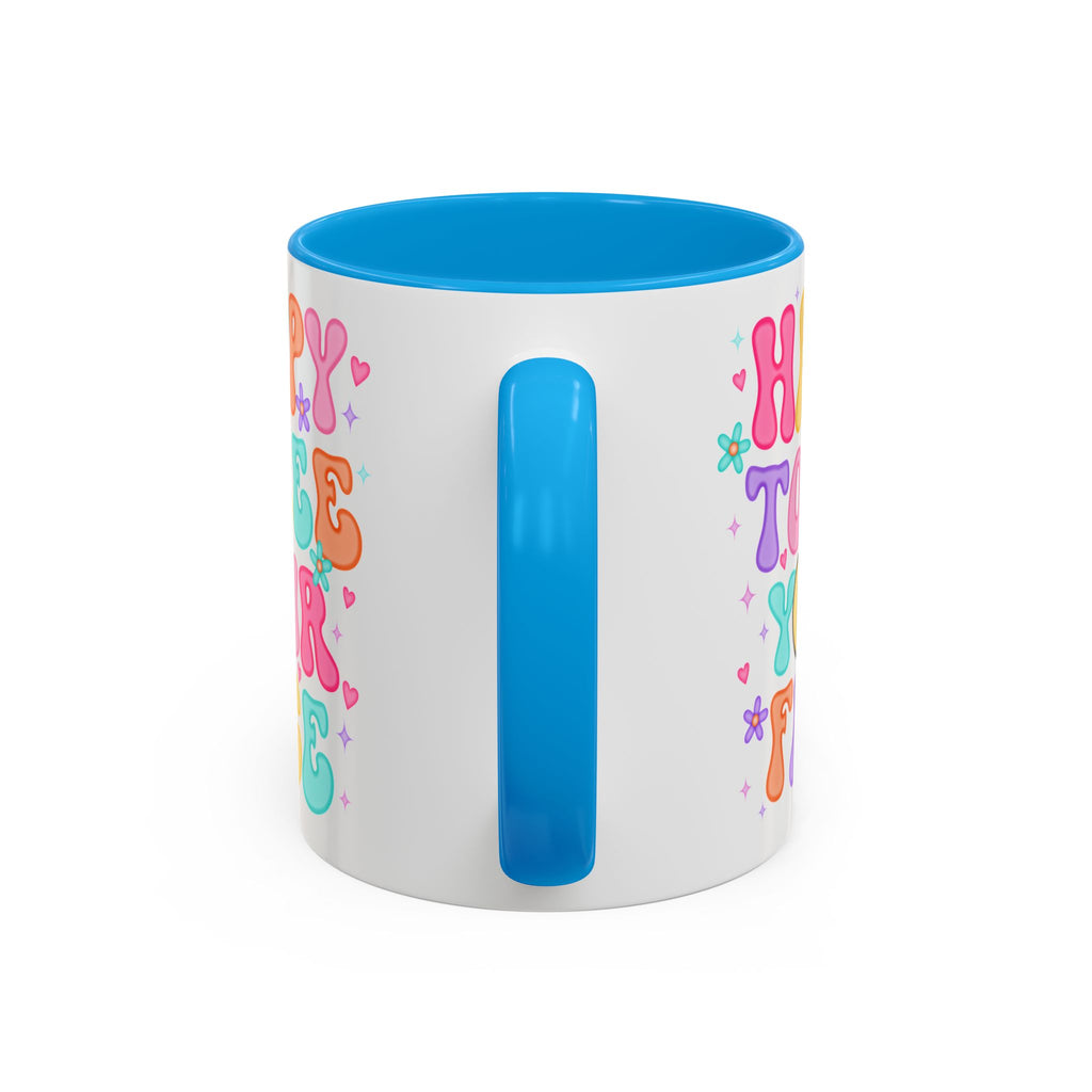 Happy To See Your Face Colorful Coffee Mug — Retro Smiley 11oz/15oz