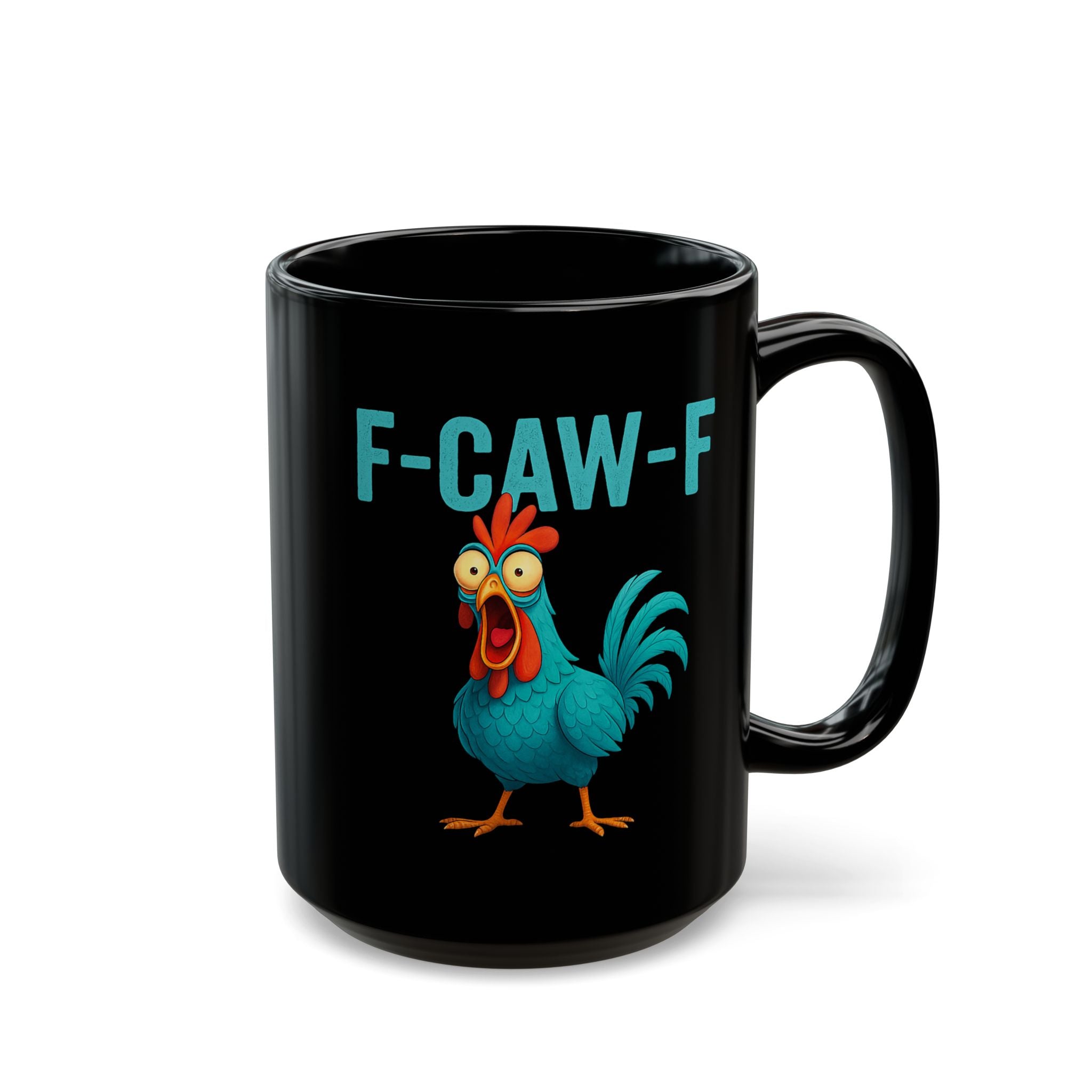 After Coffee Effects F-CAW-F - Funny Chicken Mug, Quirky Rooster Cup, Gift for Animal Lovers, Family Coffee Mug, Humorous Kitchenware