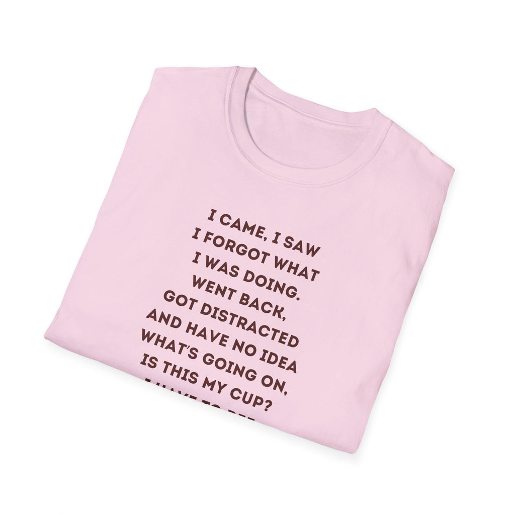 Funny Coffee Memory Poem T-Shirt | Cute Character Holding Coffee