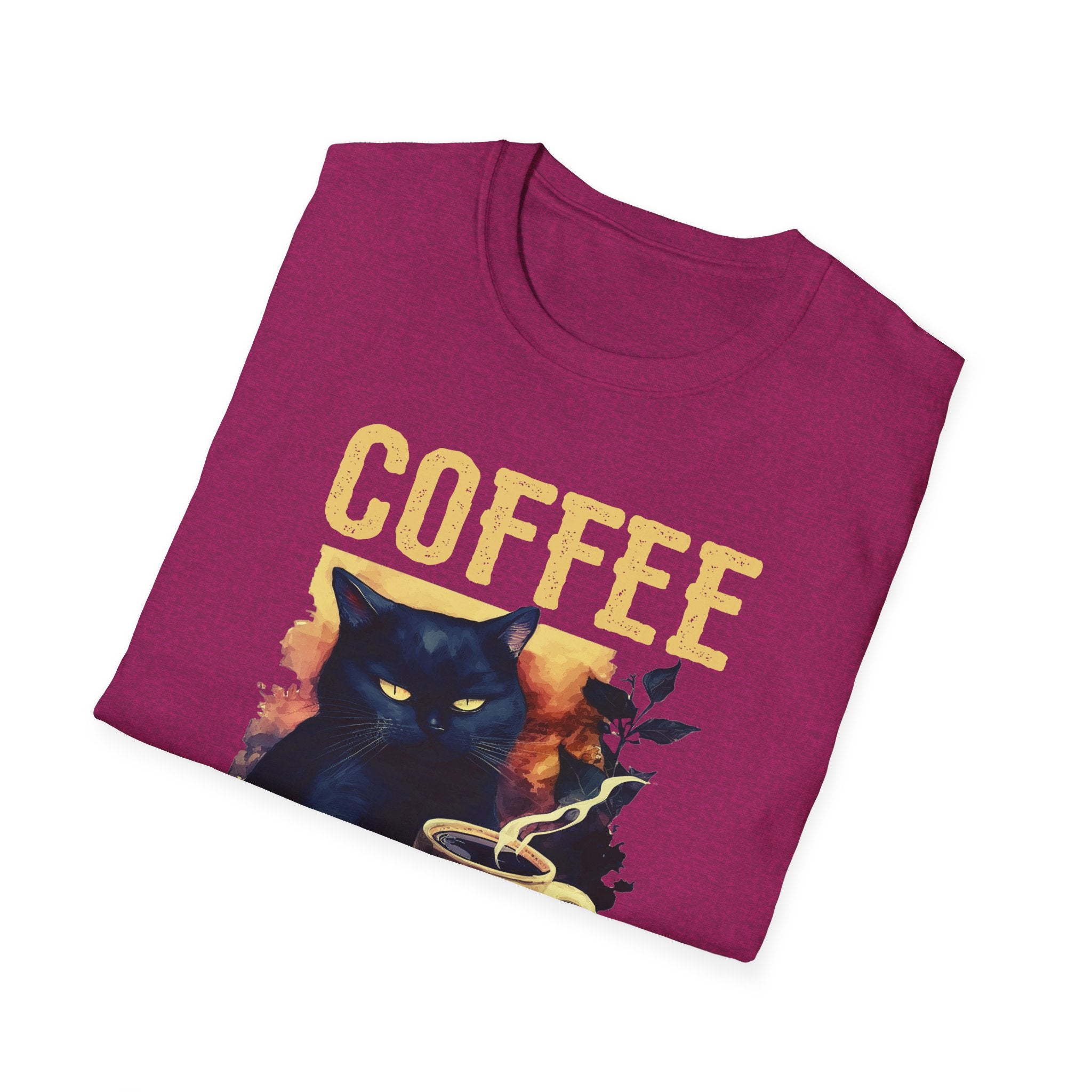 Coffee Because Murder Is Wrong T-Shirt | Black Cat Coffee Tee