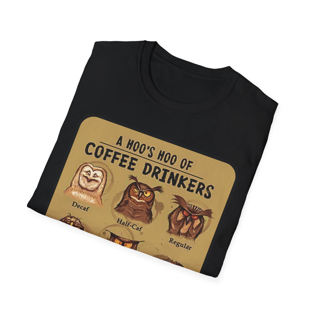 Coffee Owl Types T-Shirt | A Hoo's Hoo of Coffee Drinkers