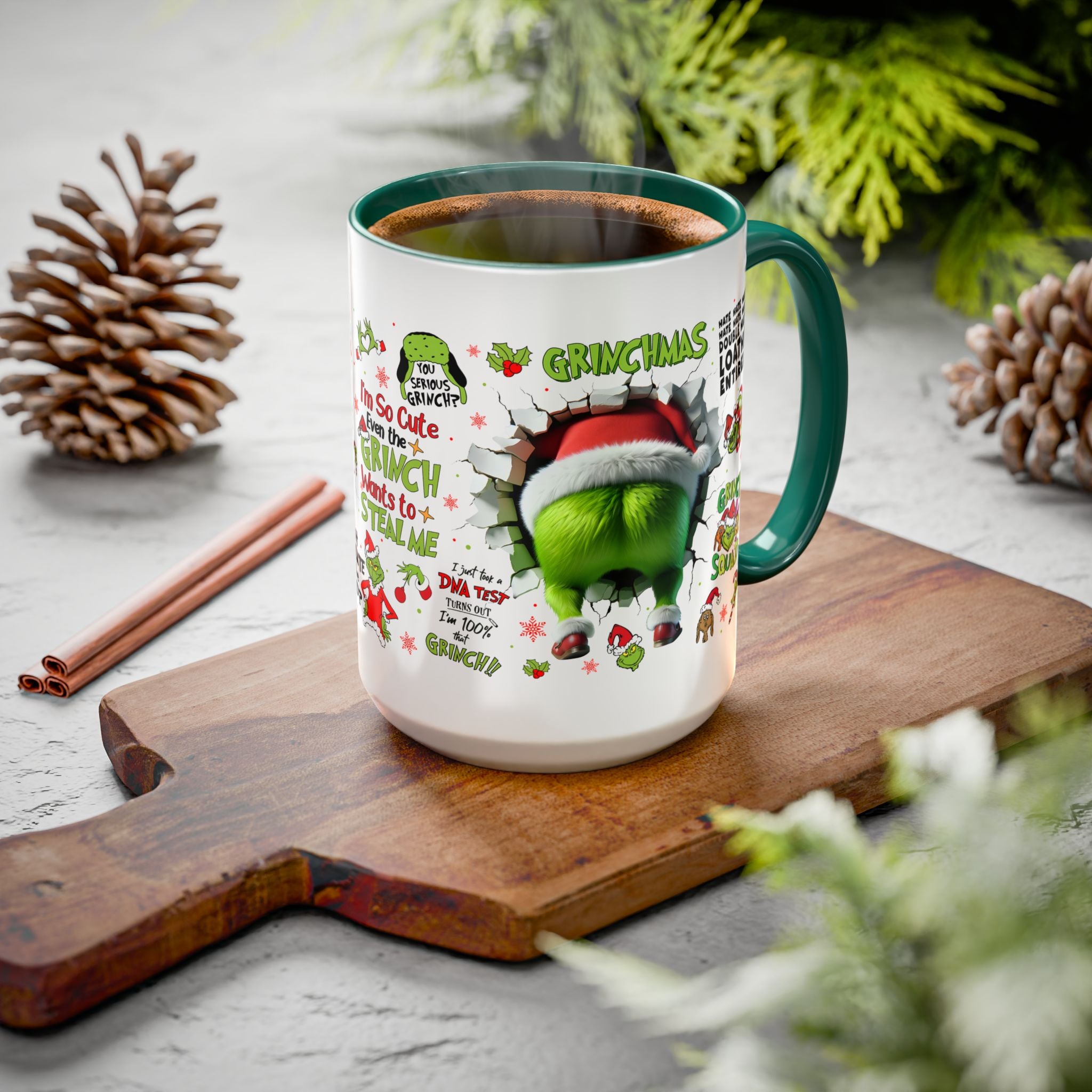 Colorful Grinch Mugs for Holiday Cheer, Funny Coffee Cups, Christmas Gift, Grinch Lovers, Festive Kitchen Decor