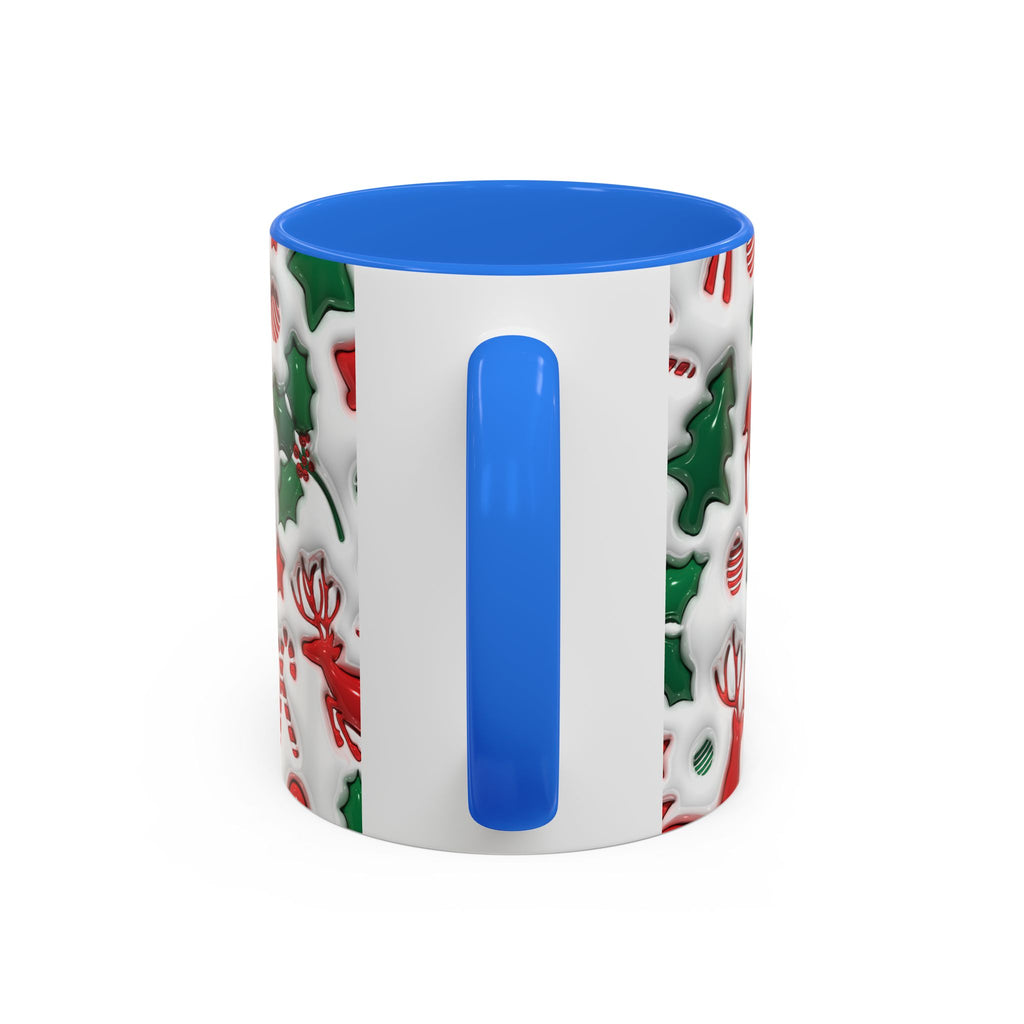 Festive Holiday Mugs, Christmas Coffee Cups, Colorful Reindeer and Candy Cane Design, Cozy Winter Drinkware, Perfect Gift for Holidays
