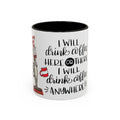Cat in Hat Coffee Mug — "I Will Drink Coffee Here or There" 11/15oz Color Accent