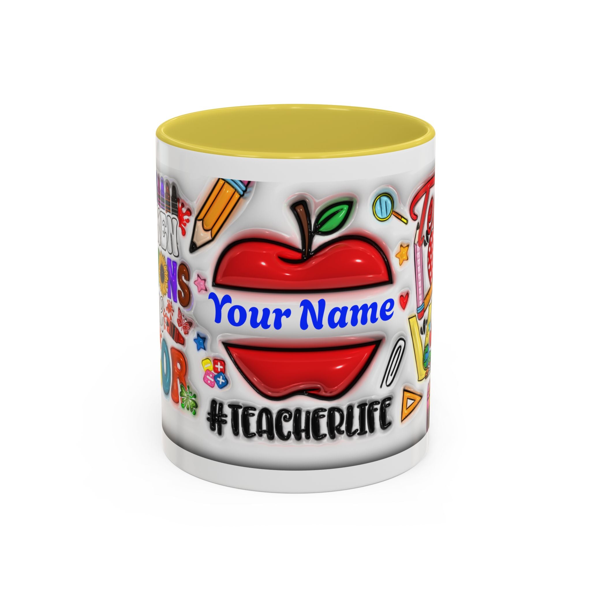 Personalized Teacher Mugs | Colorful 11oz & 15oz Coffee Cups | Fun Gift for Educators | Back to School | Teacher Appreciation