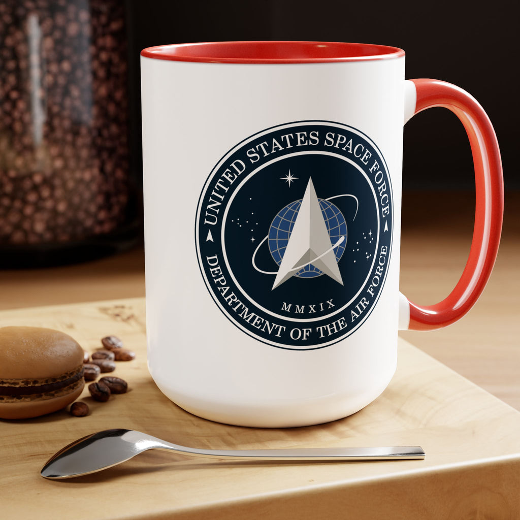 United States Space Force #SpaceForce Two-Tone Coffee Mugs, 15oz