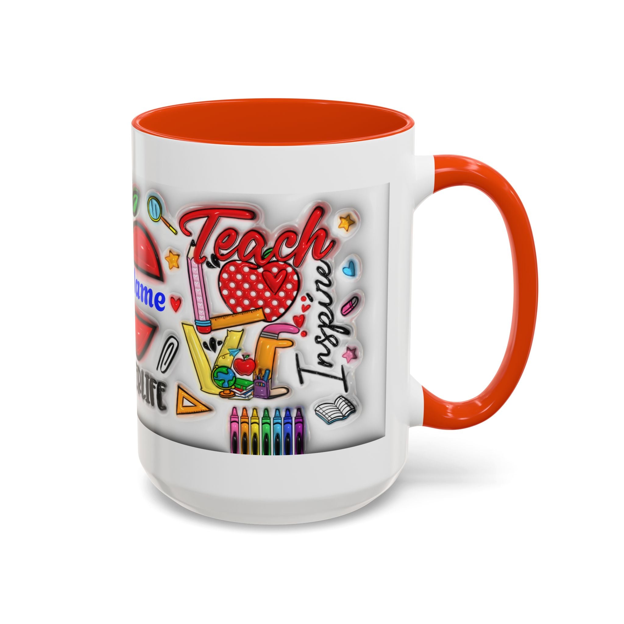 Personalized Teacher Mugs | Colorful 11oz & 15oz Coffee Cups | Fun Gift for Educators | Back to School | Teacher Appreciation