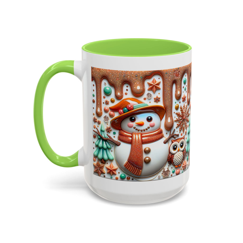 Colorful Holiday Mugs: Festive Owl & Snowman Design, Winter Gift, Christmas Coffee Cup, Cozy Kitchen Decor, Hot Cocoa Mug