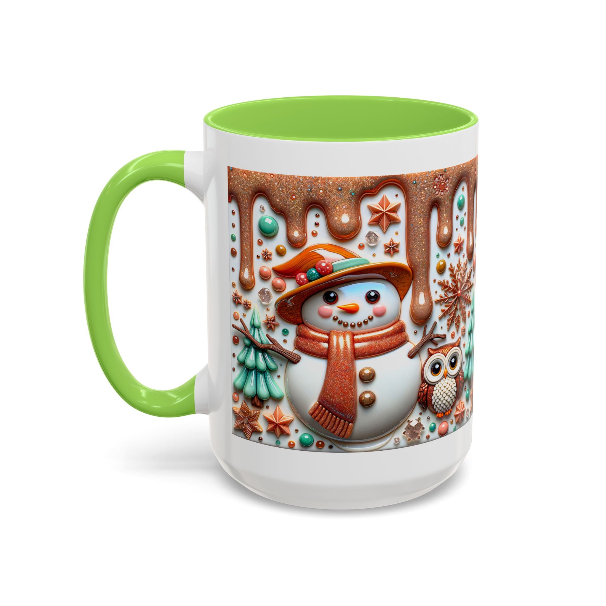Colorful Holiday Mugs: Festive Owl & Snowman Design, Winter Gift, Christmas Coffee Cup, Cozy Kitchen Decor, Hot Cocoa Mug