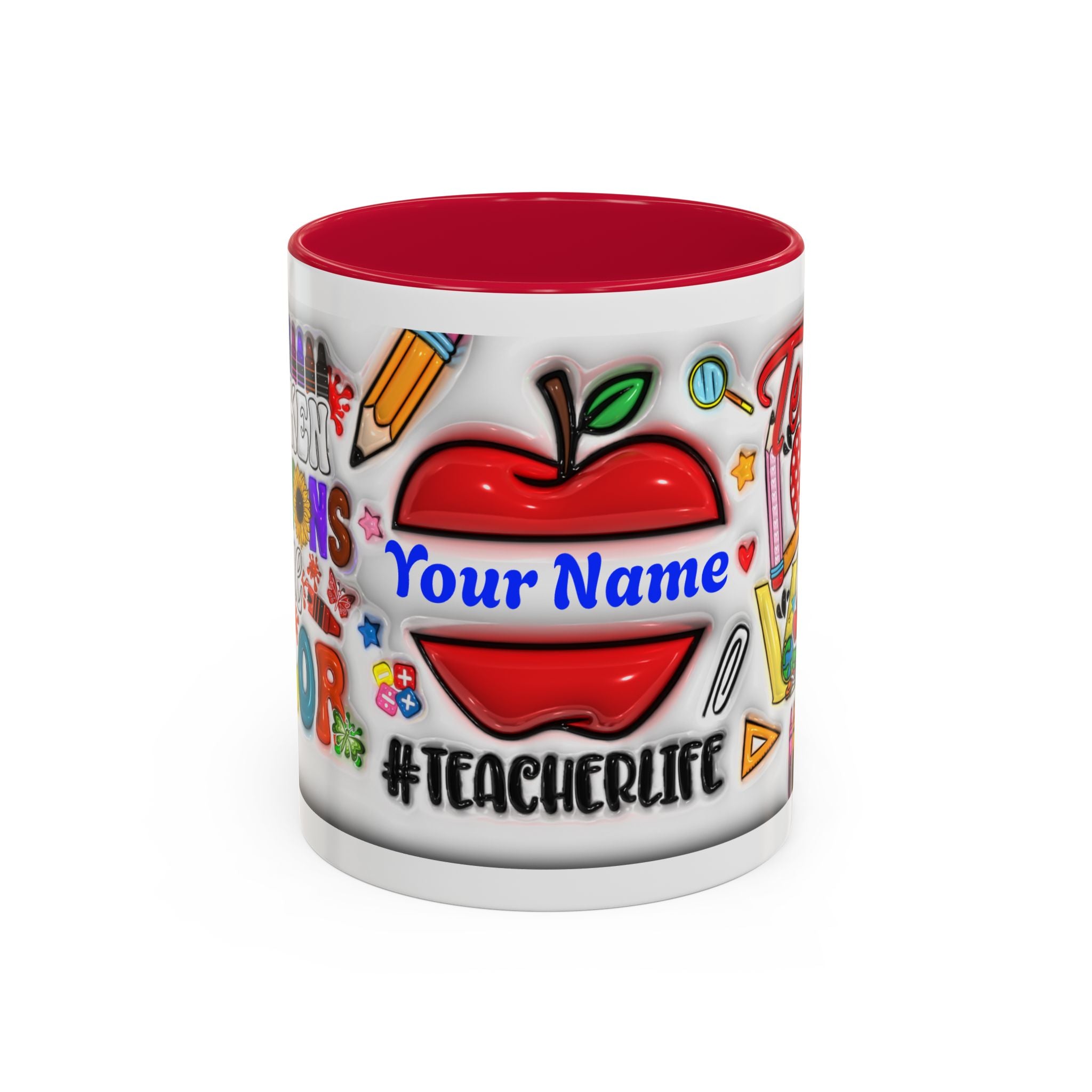 Personalized Teacher Mugs | Colorful 11oz & 15oz Coffee Cups | Fun Gift for Educators | Back to School | Teacher Appreciation