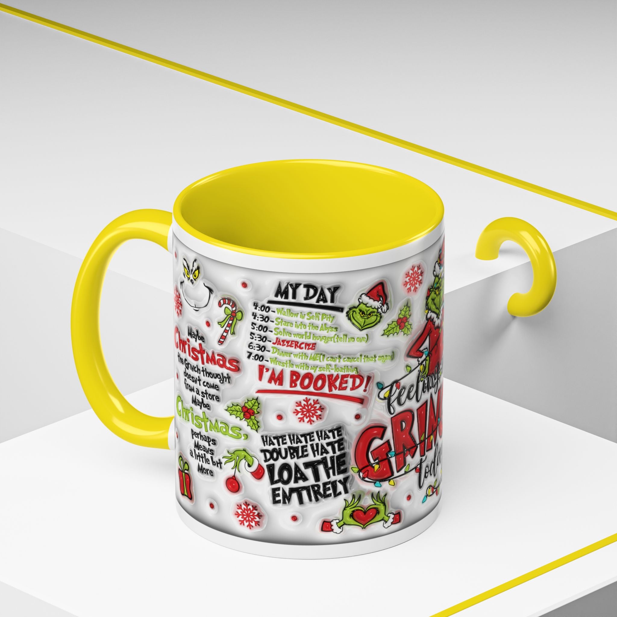 Grinchy Holiday Coffee Mug — "Feeling Extra Grinchy Today" Accent Mug (11/15oz)